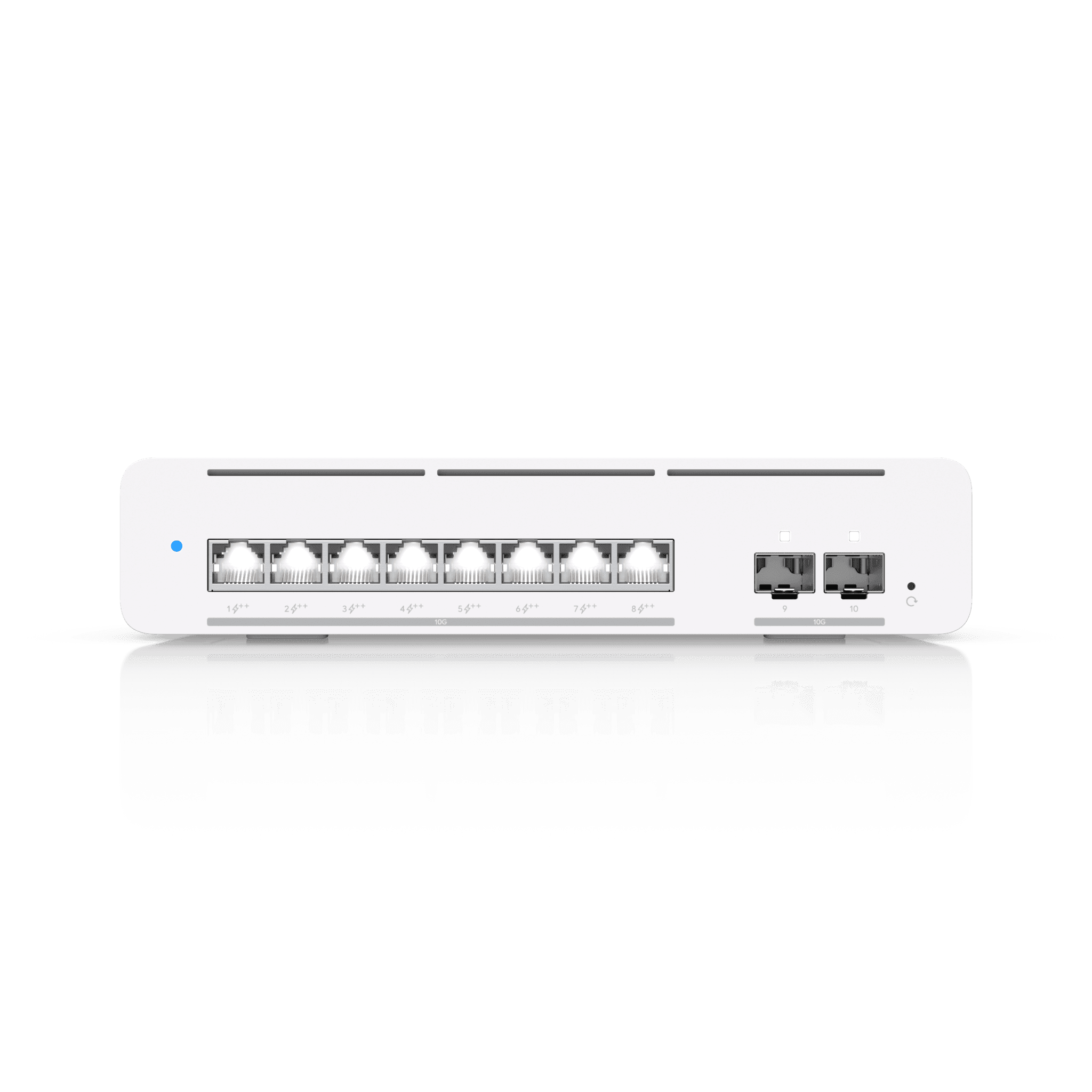 USW Pro XG 8 PoE Switch PoE++ Capa 3 Etherlighting™ de 8 Puertos 10GbE (Todos PoE++) y 2 Puertos SFP+ con Disponibilidad PoE de 155W USW-PRO-XG-8-POE