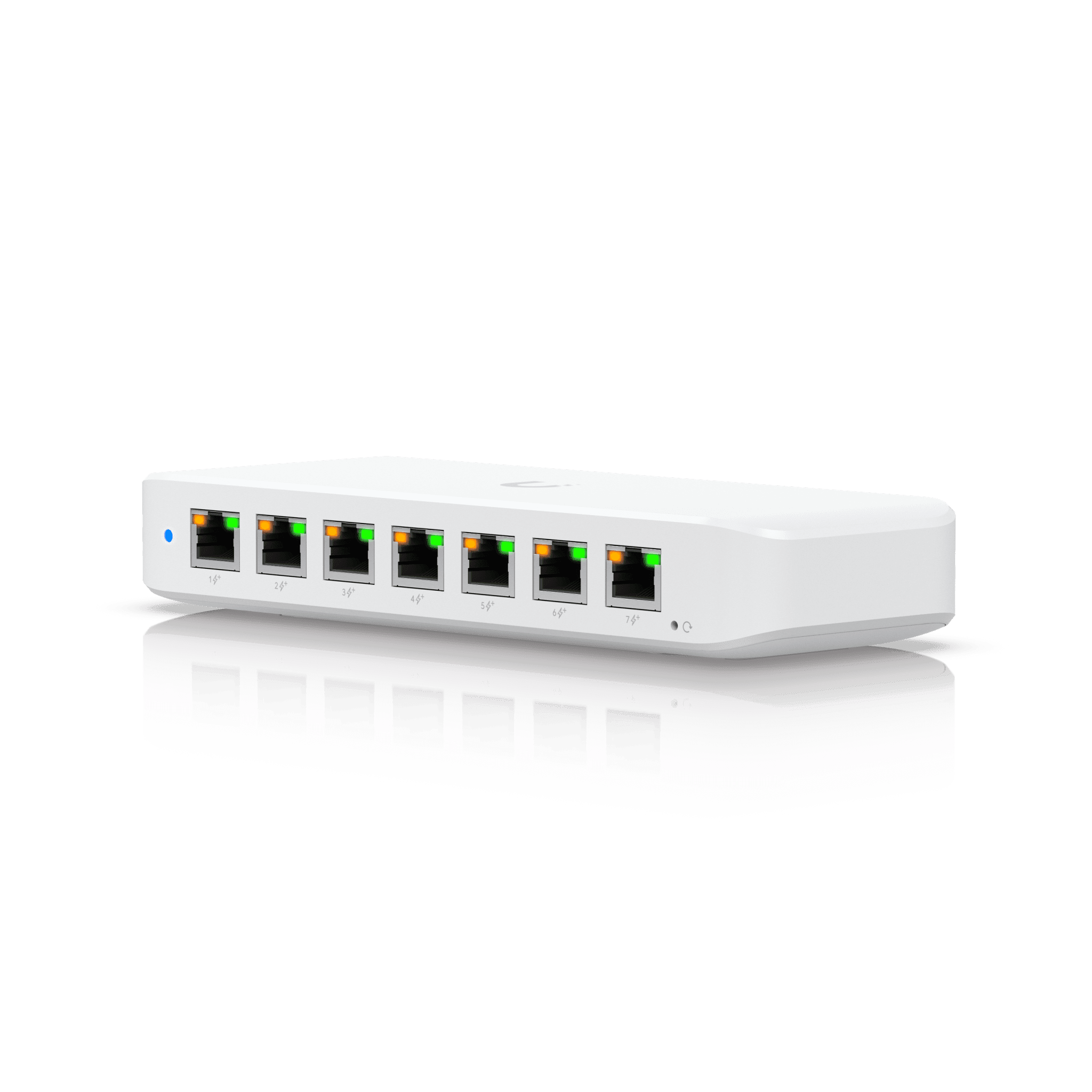 USW Ultra 210W Switch de 8 Puertos GbE (7 Puertos PoE+ y 1 Puerto Entrada PoE++) con Opciones de Montaje Versátiles USW-ULTRA-210W