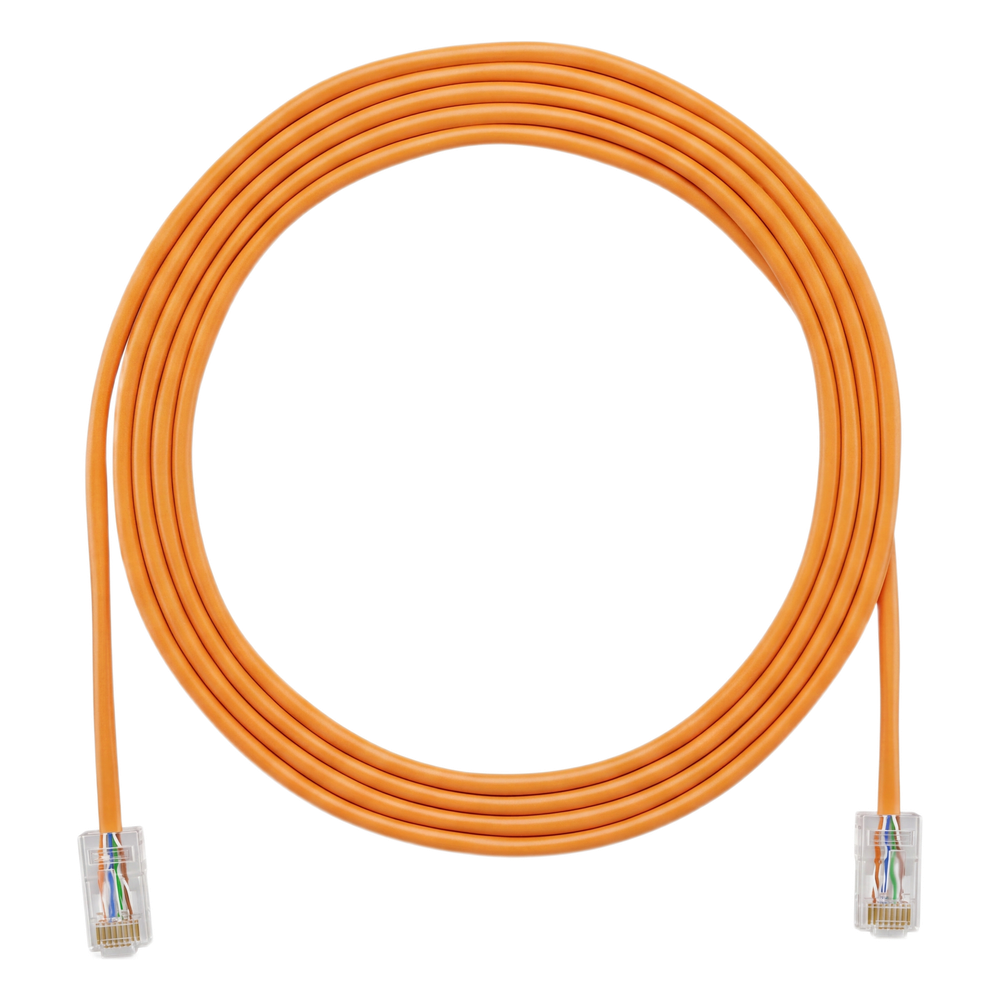 Cable de Parcheo UTP Cat6A, CM/LSZH, Diámetro Reducido (28AWG), Color Naranja, 20ft UTP28X20OR