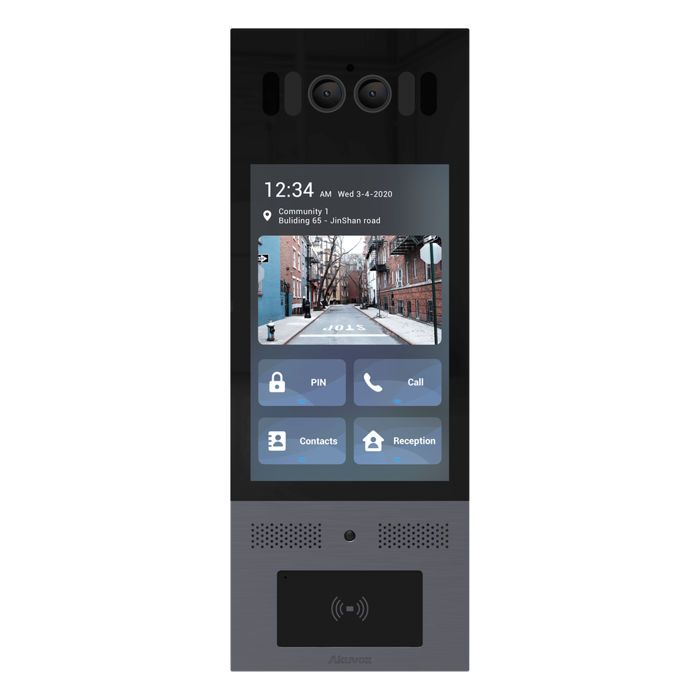 Frente de Calle Antivandálico IK10 / Incluye montaje / Administración 100% en la Nube / Notificación a APP / Llamada Telefónica / ANDROID / SIP / ONVIF /Reconocimiento Facial / QR y PIN para Visitas / IP66 / Bluetooth / NFC X915SKIT