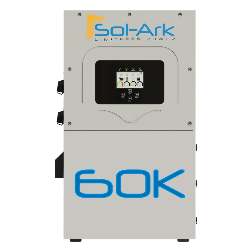 Inversor Hibrido Interactivo SOL-ARK, 60 Kw, 480 Vcc, 3 fases. , WIFI incluido, IP65, Entrada de Baterías a 160-800 Vcc 60K3PN480V