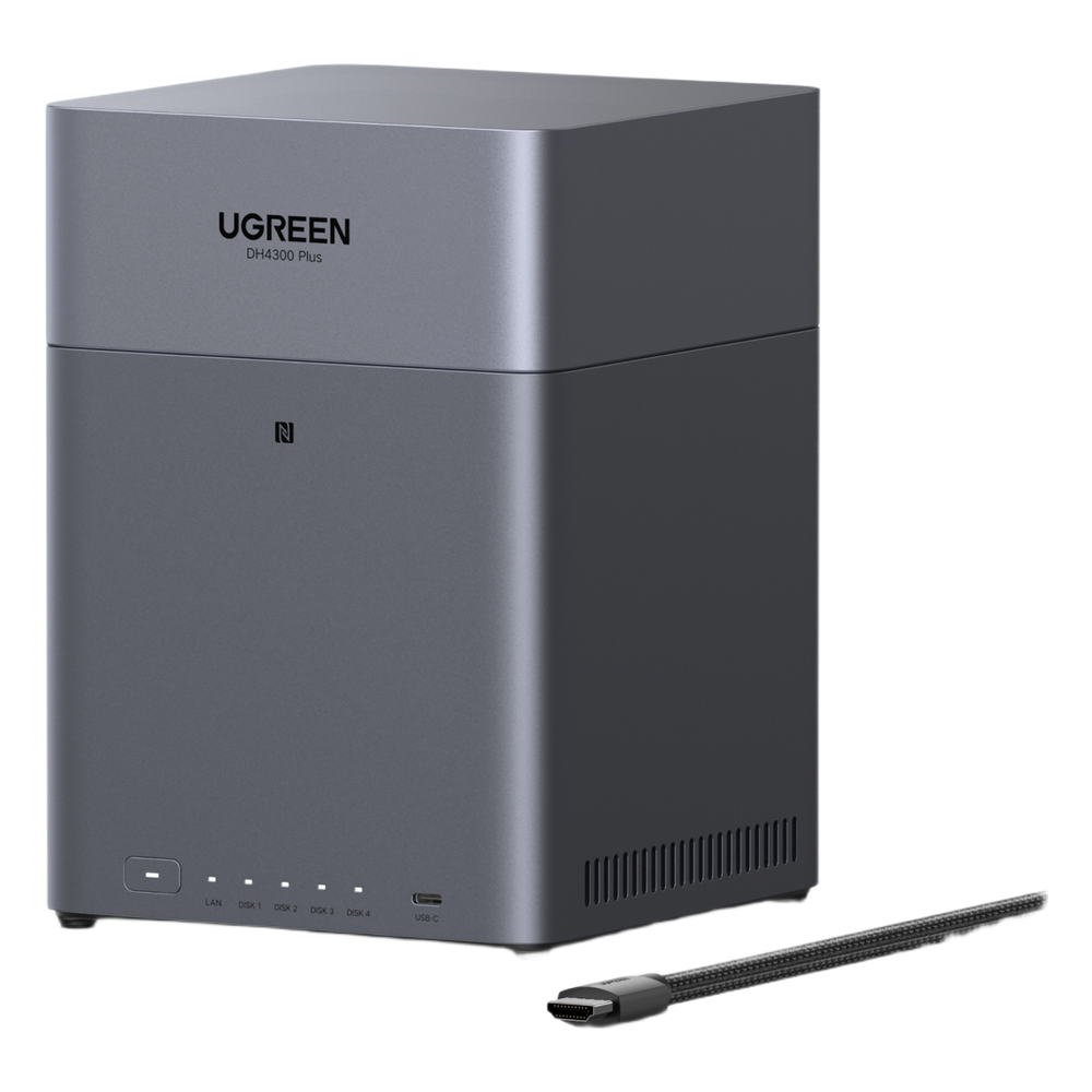 NAS UGREEN NASync DH4300PLUS  / 4 Bahías SATA / Procesador RK3588C 8 GB RAM / 2.5GbE Puerto / HDMI 4K / USB 3.2 Type-C / RAID 0/1/5/6/10 / Acceso Remoto UGREENlink 85449