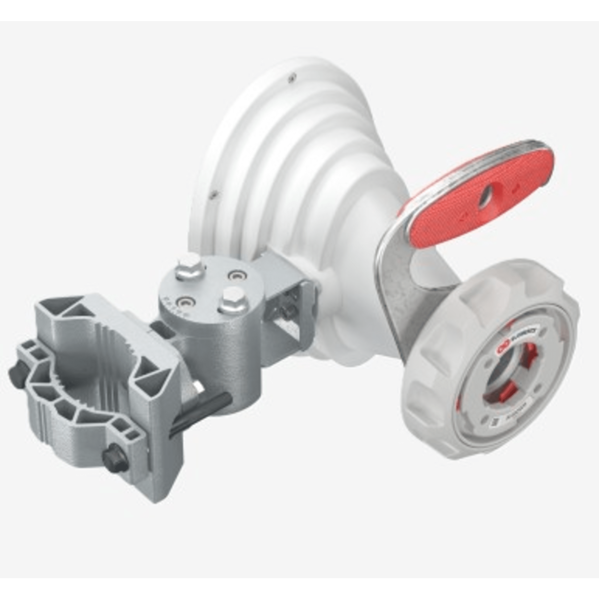 Antena Horn Asimétrica 5 GHz / 17 dBi de Ganancia / Patrón Asimétrico 45° / TwistPort™ Waveguide / IP55 / Montaje UBR / Para Plataformas Inalámbricas Compatibles HG4-TP-A45