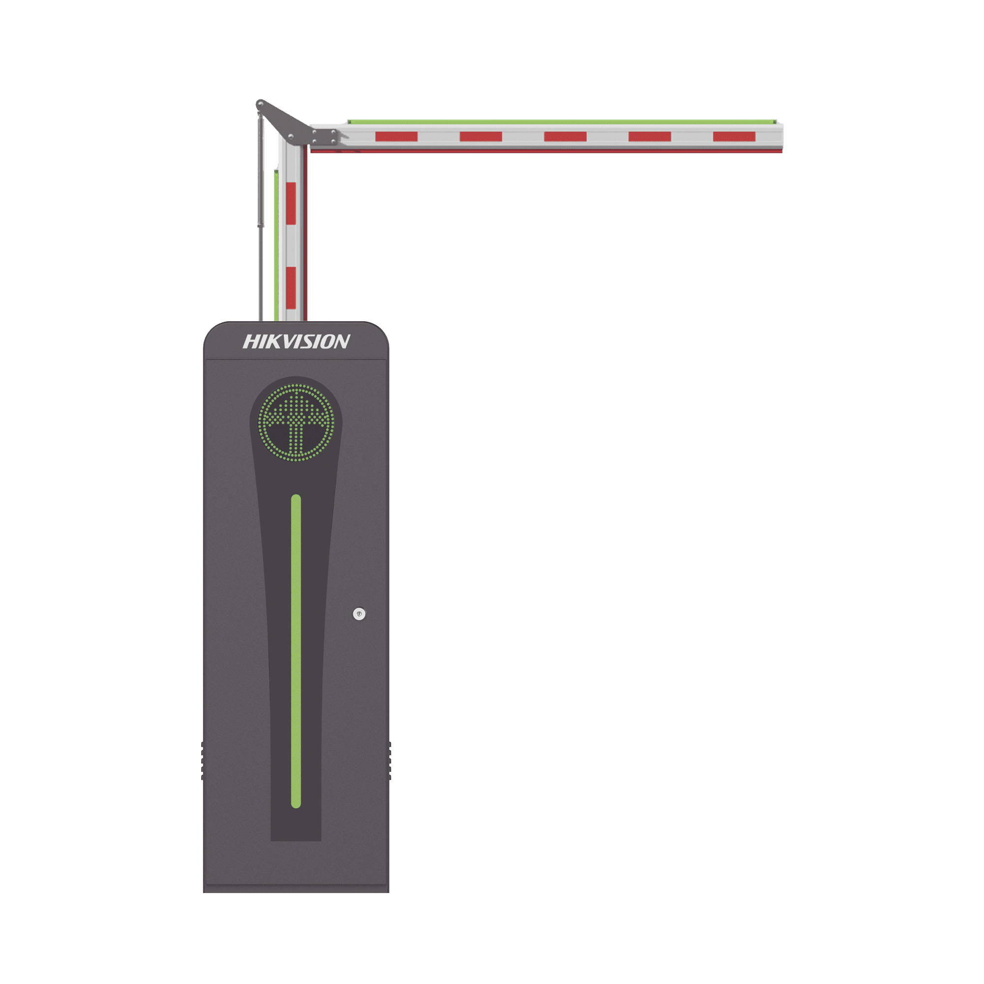 Barrera Vehicular con Brazo Articulado Iluminado Led 3 mts INCLUIDO (1.5 + 1.5) / Derecha / Alto Desempeño / Brushless / Semáforo Rojo-Verde en Gabinete / Incluye 2 Controles Remotos KT-320-ART(3MR)