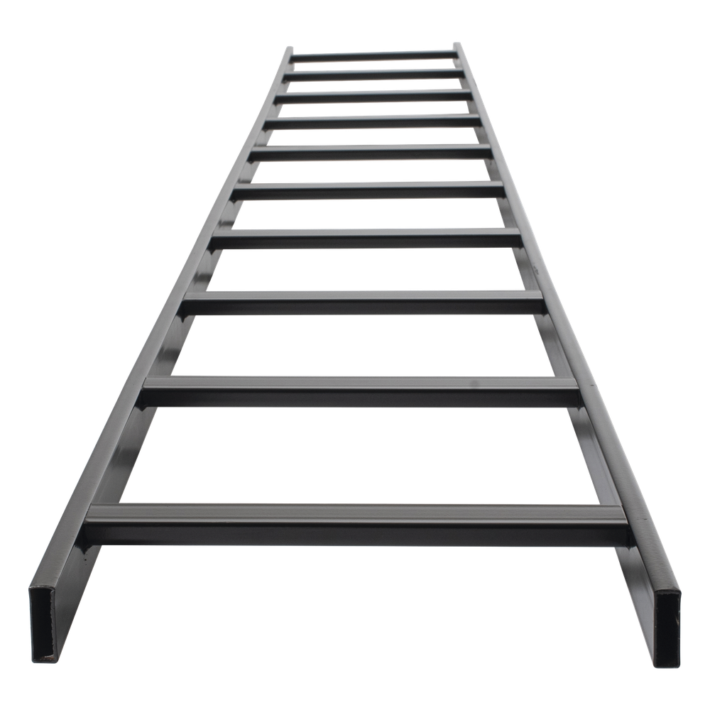 Escalera Tubular de 1.5" de Peralte y 12" de Ancho y 3.05 Metros de Largo, Pintura Epóxica Color Negro, Ideal Para Utilizarse en Centros de Datos o Cuartos de Telecomunicacionesl, incluye Coples y Tornillería CHET1X12EPK
