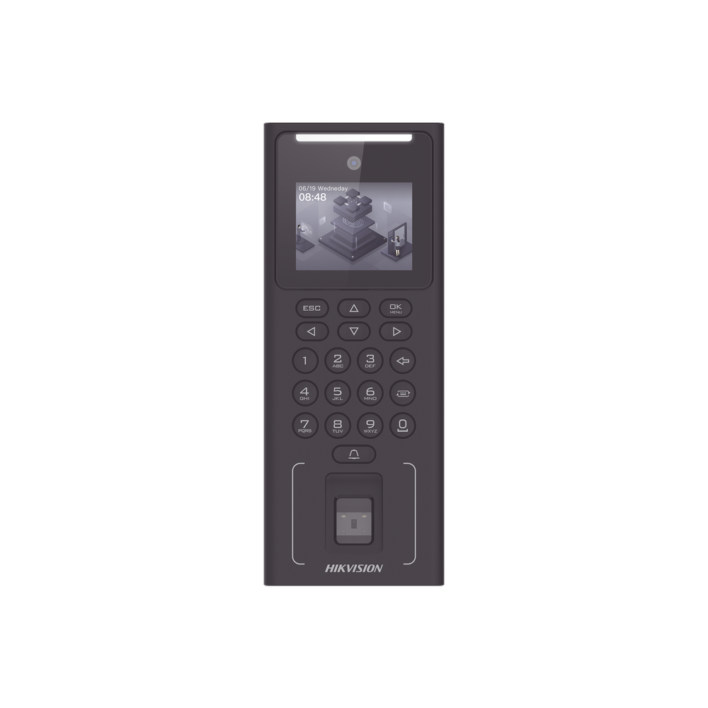Terminal Facial Min Moe WiFi con Batería de Respaldo / Administrable por Smartphone o Nube / Acceso y Asistencia / 500 Rostros y Lector de Tarjetas PROX EM / 3,000 Huellas / 3,000 Tarjetas DS-K1T321EFWX-B/S