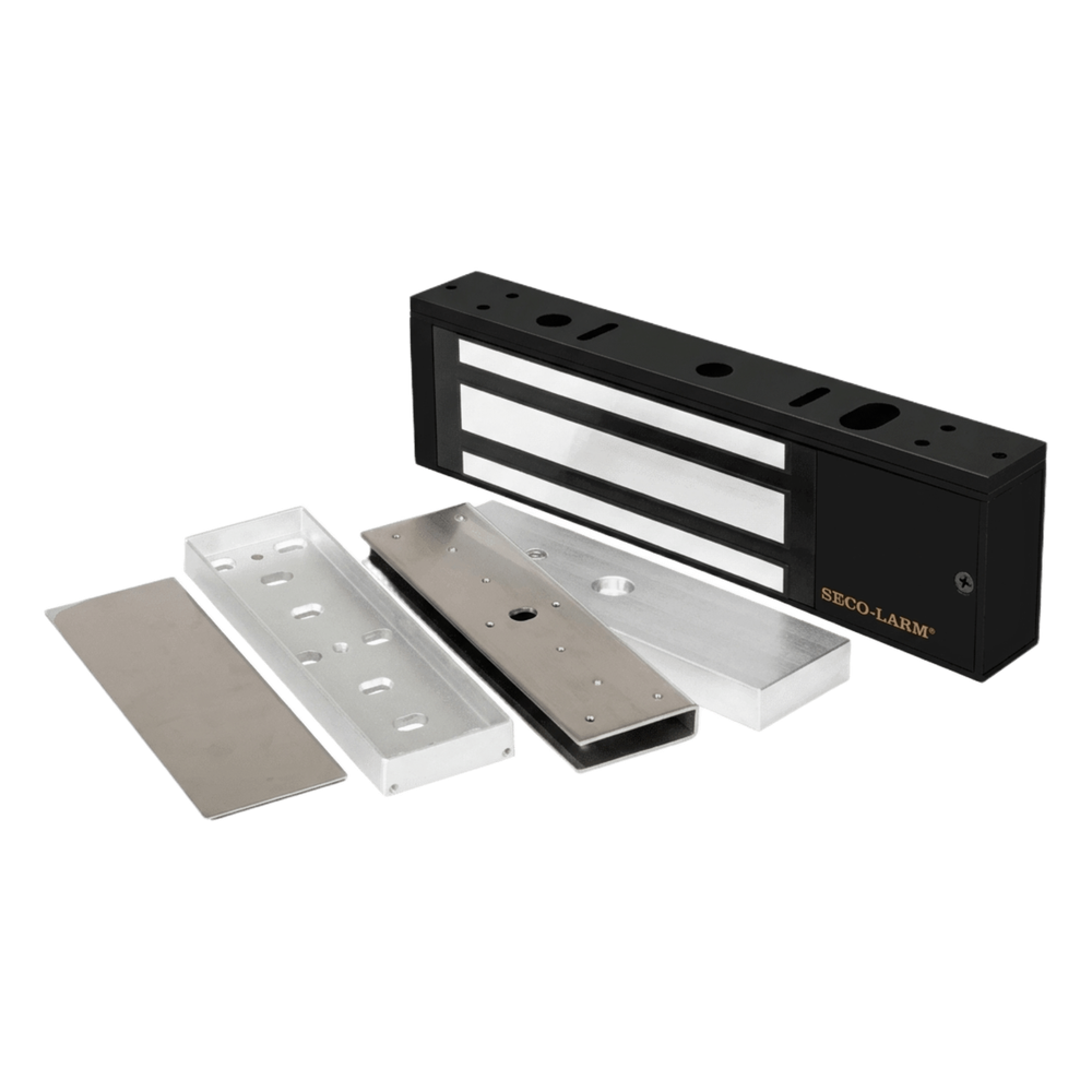 Kit Para Control de Acceso Incluye Chapa Magnética de 1200 Lbs Color Negro / Montaje En "U" Para Puerta de Cristal /  Uso Interior / Certificación UL / Diseño Elegante E941SB1K2PQ/KITU