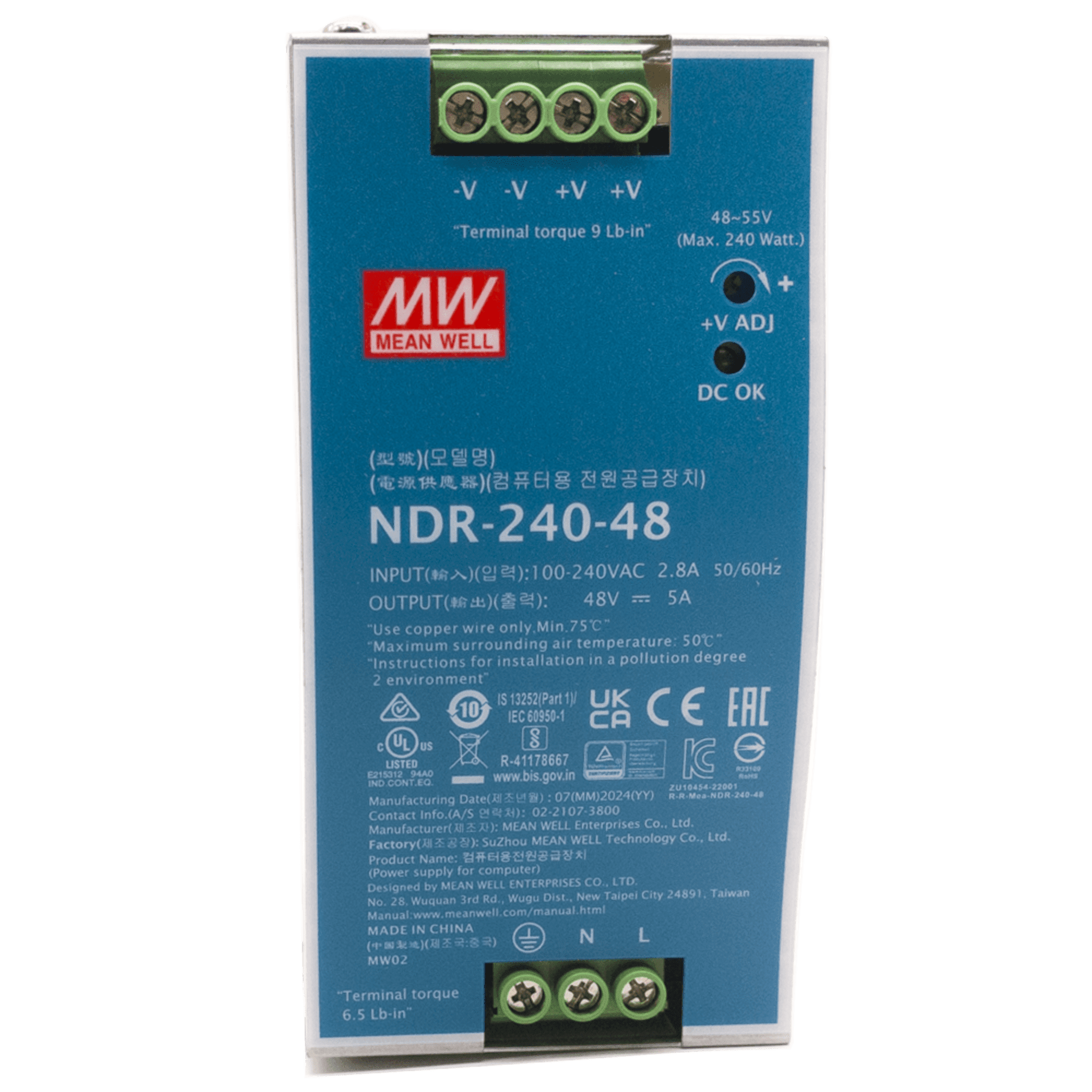 Fuente de Poder Industrial / 240 Watts / Salida 48 VCD / 5 Amp / Montaje Riel Din 303703681