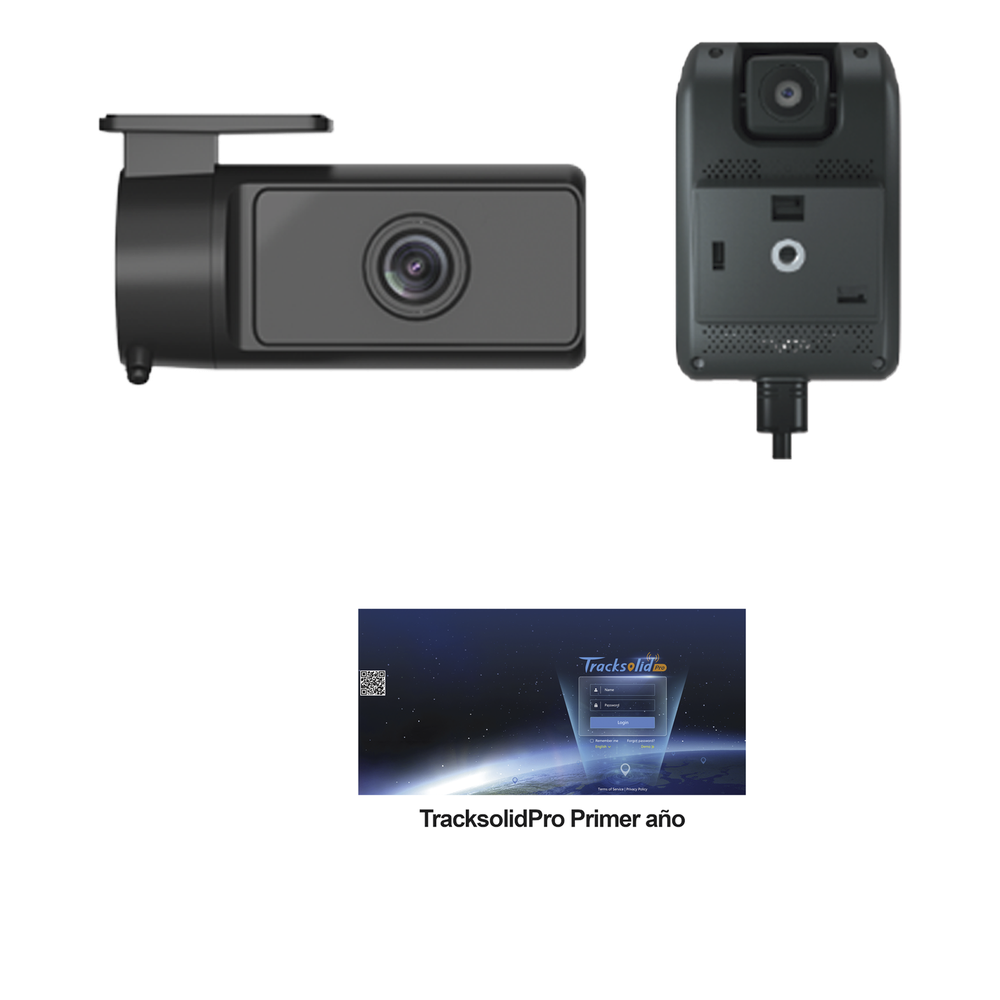 KIT Dashcam con sistema de control ADAS (asistencia de manejo) y Camara de cabina (CI03) / Multiples alarmas /Comunicación dos vías / ideal para flotas vehiculares / Facil instalacio / Incluye primer año de plataforma TrackSolidPro JC261CI03P