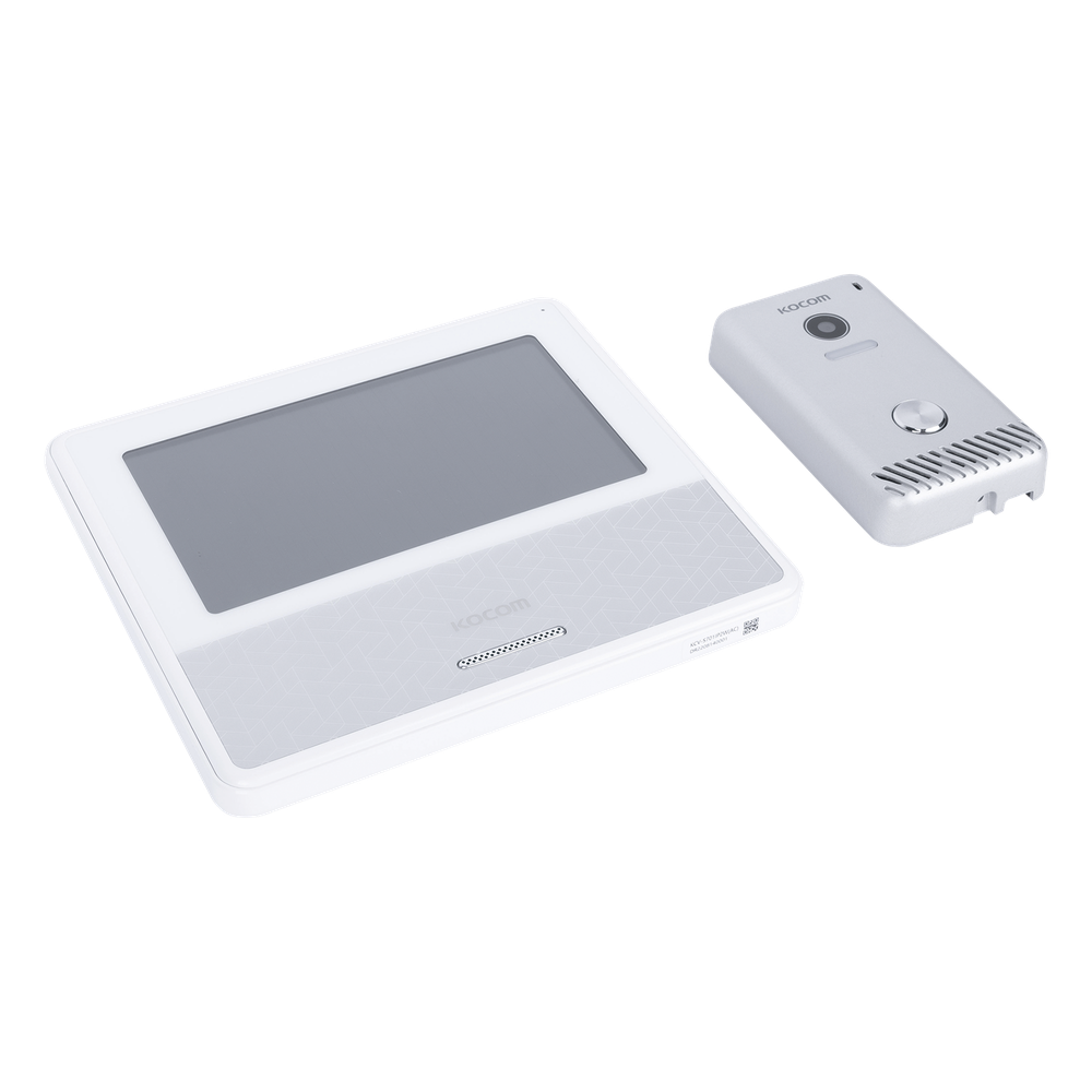 KIT DE VIDEOPORTERO IP COLOR BLANCO / Apertura con app / Súper elegante / Monitor WIFI /  Alimentación 110vca KCV-S701IP2WW