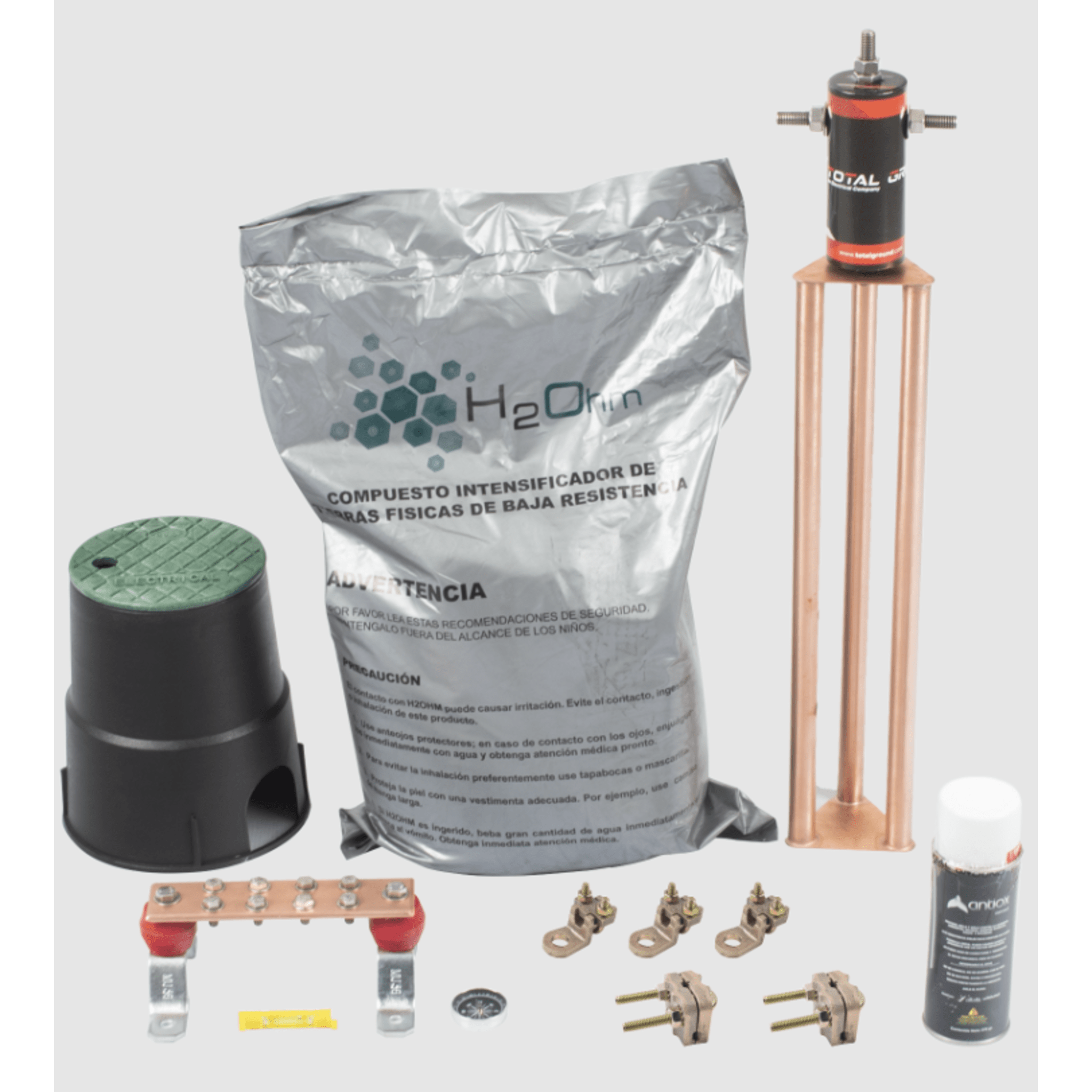 Kit de tierra física modelo TG30AB con Electrodo Magnetoactivo, capacidad: 30 AMP KITMASTER30ABV2