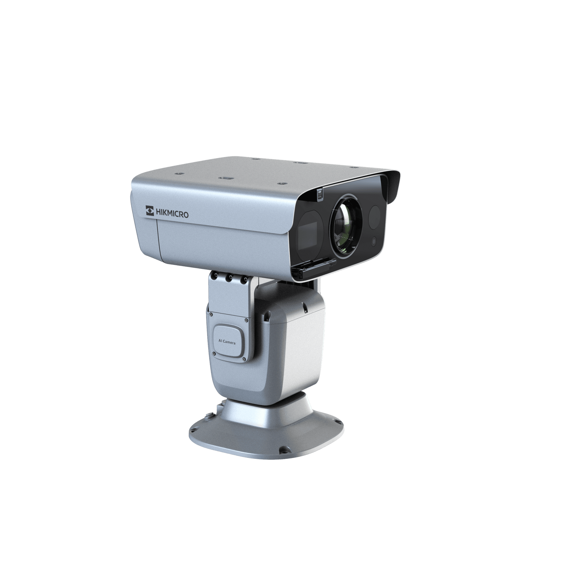 PTZ Punta de Poste IP Dual / Lente Térmico 100 mm (640 X 512) / Lente Óptico 56X Zoom (4 MP) / 800 mts IR Laser / 36 VCC / IP66 / Recubrimiento Anticorrosivo HM-TD6368-100C4L/G0/T2Y