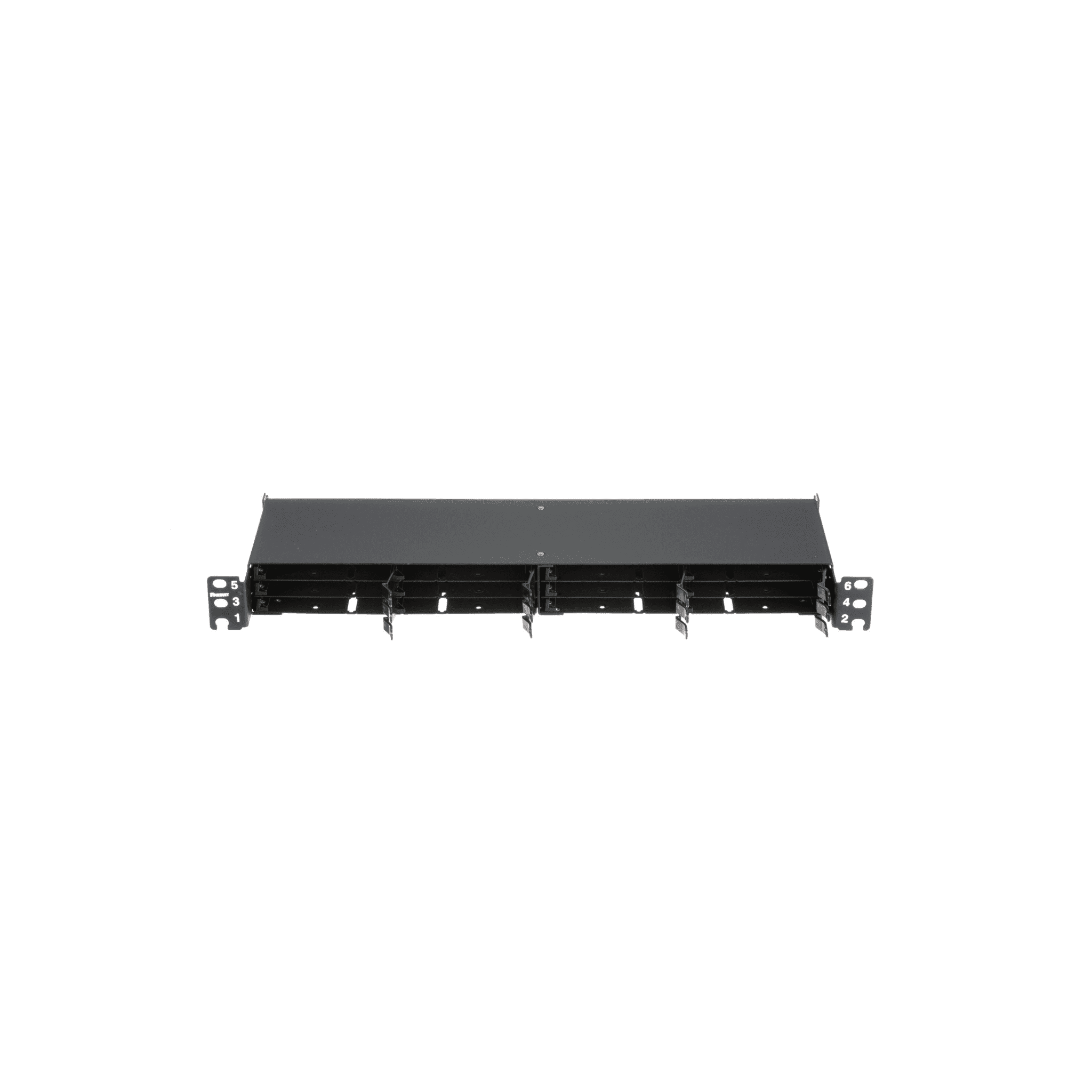 Panel de Distribución de Fibra Óptica, Acepta 12 Cassettes HD Flex en 6 Espacios, Hasta 144 Fibras, 1 UR FLEX1UPN06