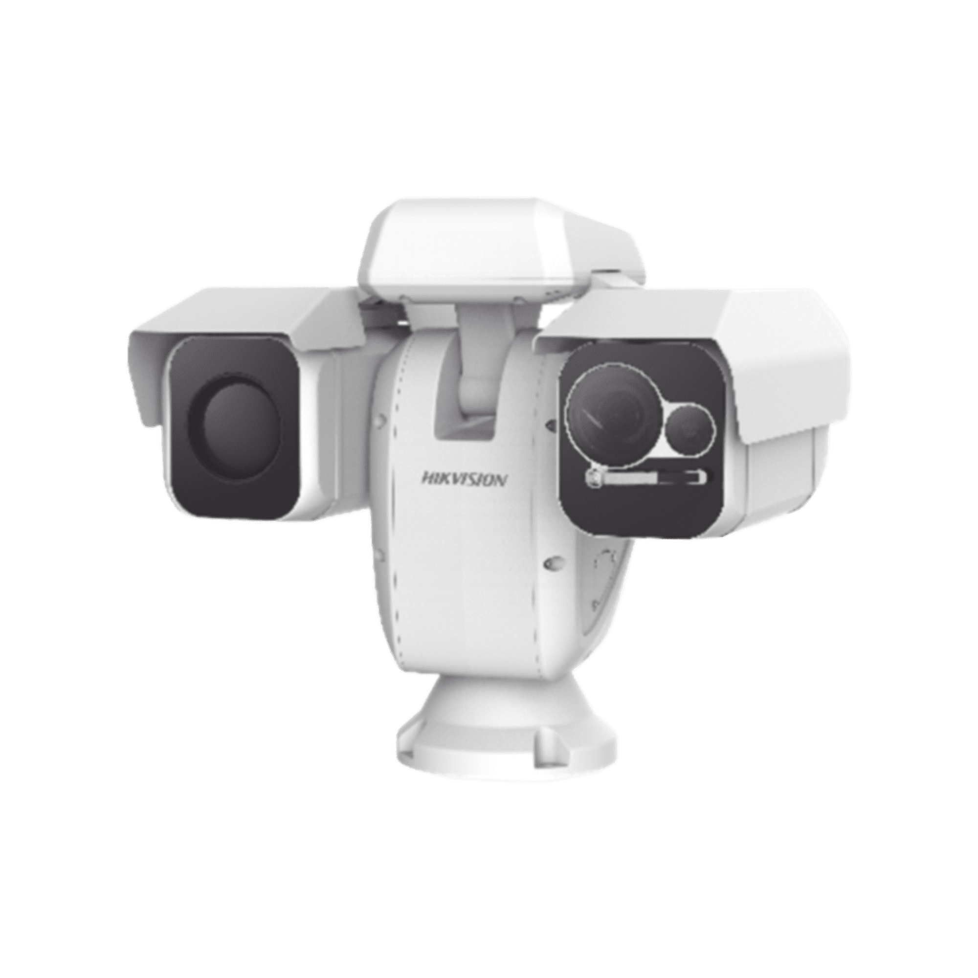 Punta de Poste IP Dual / Térmica 50 mm (384 X 288) + Óptico 40X (4 Megapixel) / 800 mts IR / IP66 / Detección de Temperatura / microSD DS-2TD6237-50H4L/W