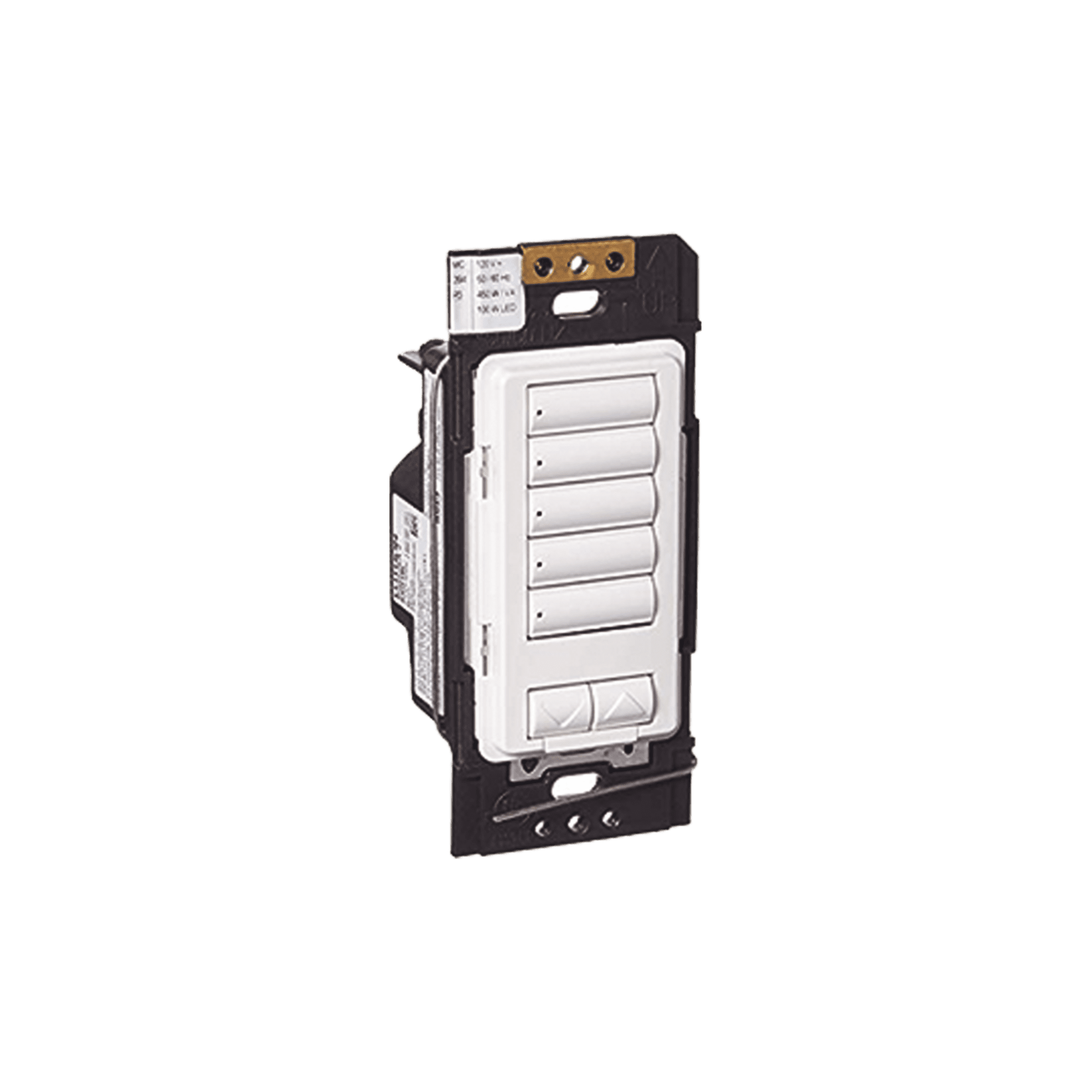 (RadioRA2) Botonera 5 botones hibrida, requiere cable neutro para el control del circuito. RRDHN5BRLWH
