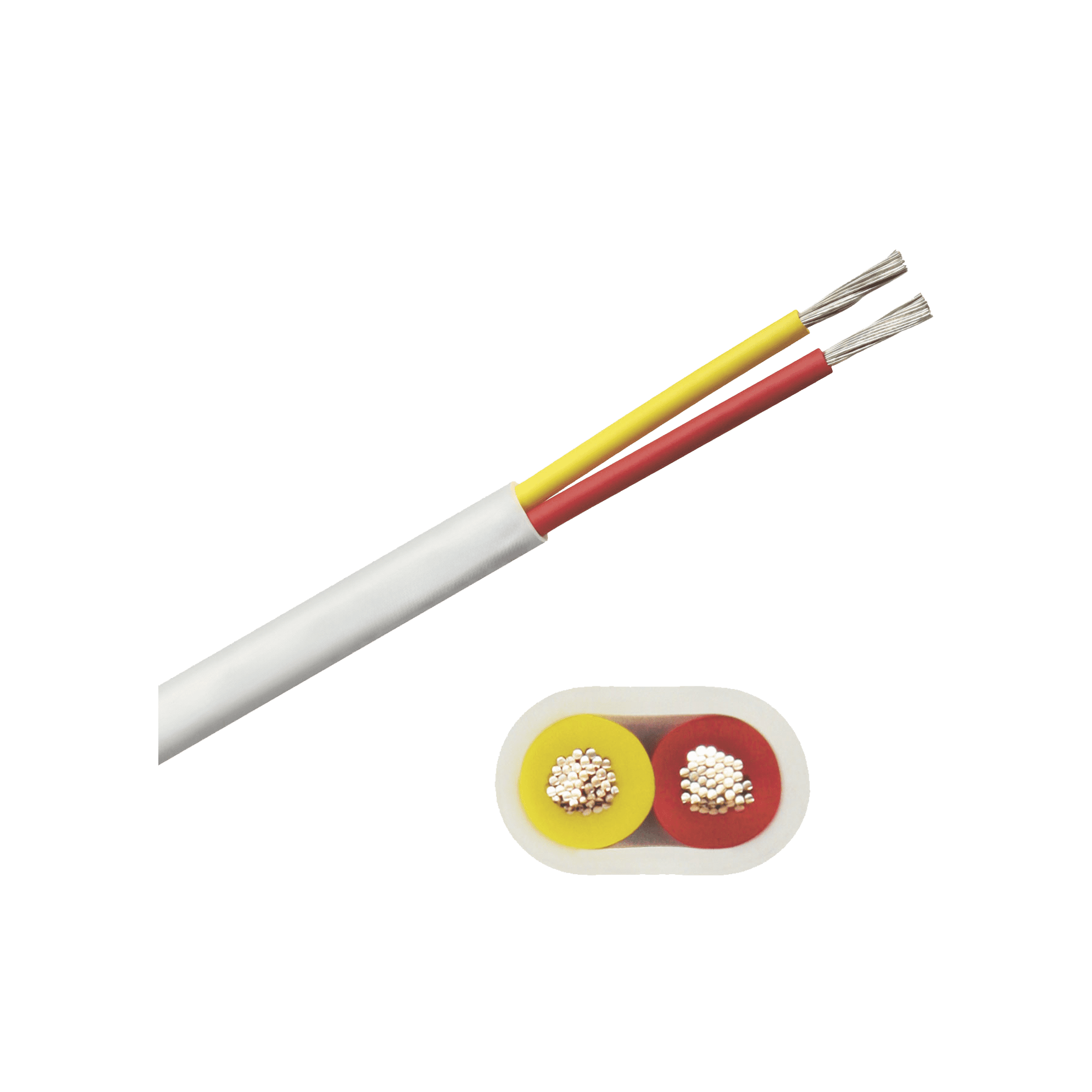 Rollo de cable plano grado marino calibre 14, de 2 conductores (rojo y amarillo) de 500 pies (152.4 m). de 2 conductores (rojo y amarillo) B7W14T-20-500