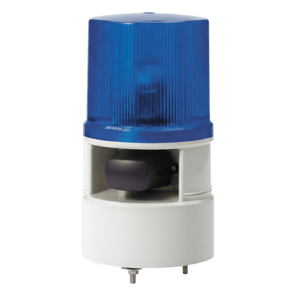 Luces de advertencia color Azul con sirena incorporada con 5 tonos máx. 105 dB en 12-24 VCD S125DML-WS-012024-B