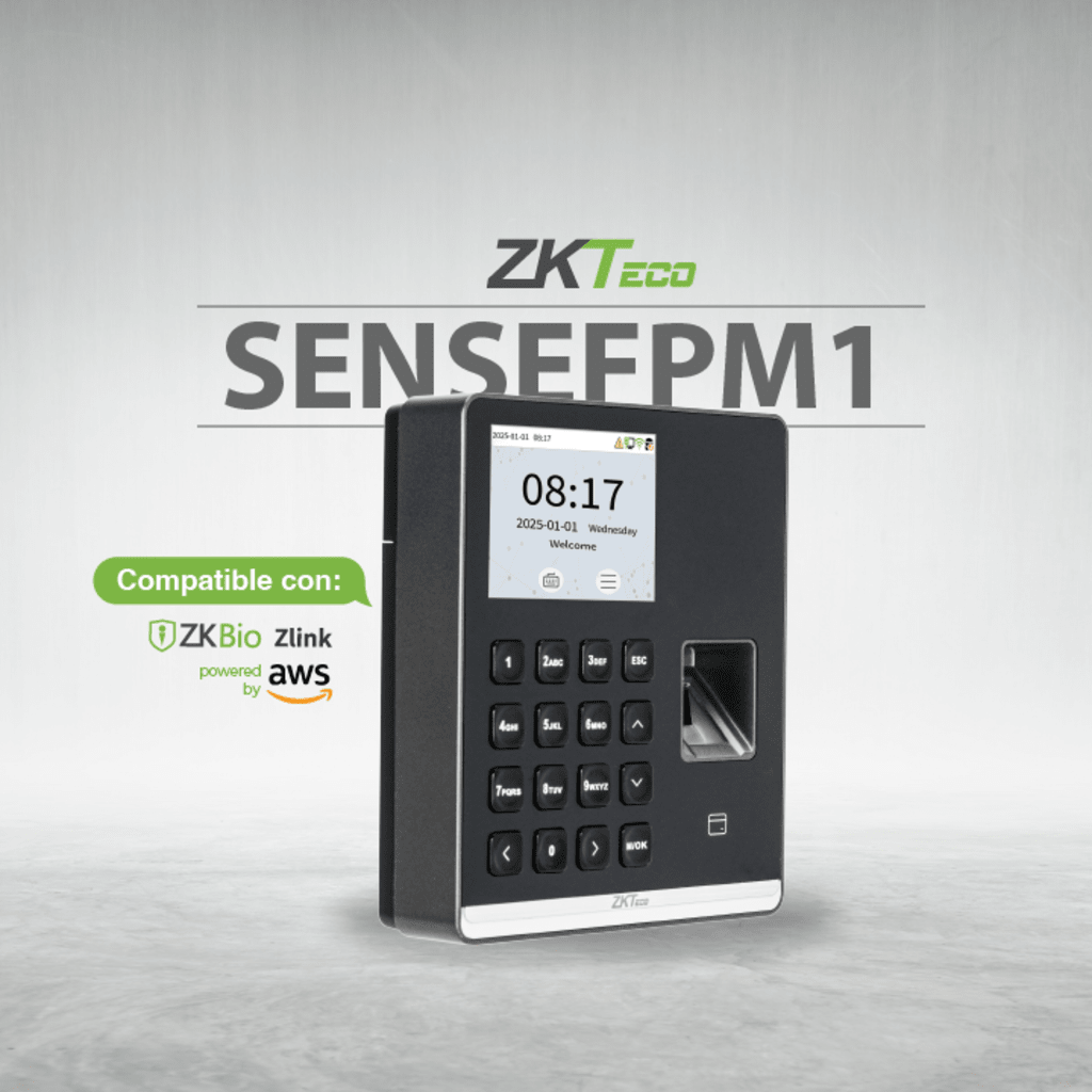 Terminal de Asistencia SenseFP M1 / Autenticación por Huella Digital / Pantalla TFT 2.8" Color LCD / Wi-Fi IEEE802.11b/g/n / Conectividad ZKBio Zlink / Capacidad de 500 Usuarios / Actualización de Firmware en Línea SENSEFPM1