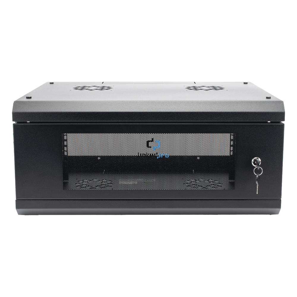 Gabinete de Pared con Puerta de Cristal Templado, 635mm de Profundidad, 4U Rack de 19'', Acero Reforzado SR1904LH3G