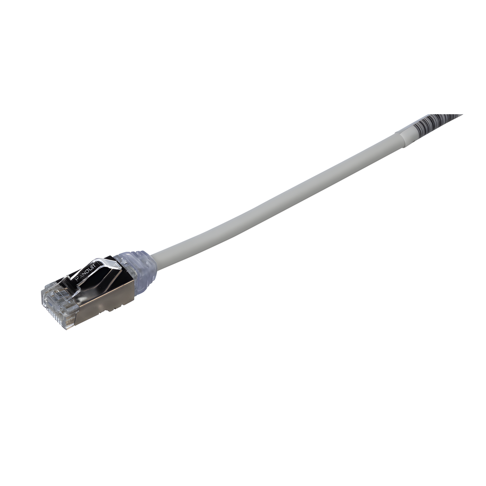Patch Cord Cat6A, Diametro Reducido 28 AWG, Blindado S/FTP, CM/LS0H, 5 Metros (16.40 Pies), Color Gris STP28X5MIG
