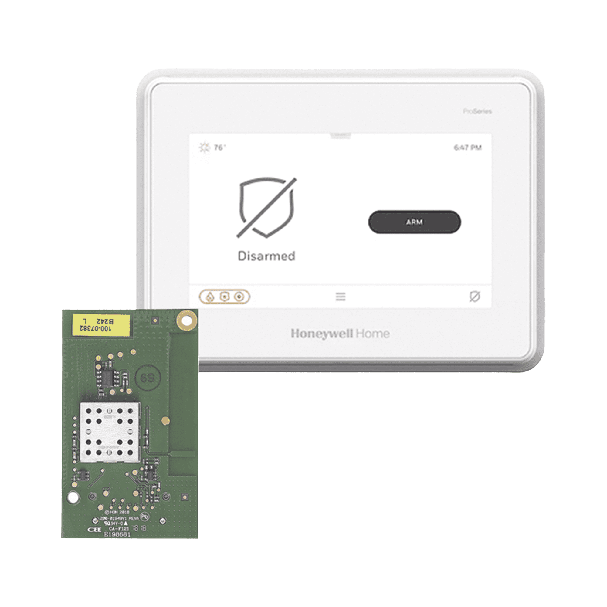 Sistema de Alarma con Pantalla Touch de 7" Compatible con sensores Inalambricos DSC, Bosh, 2GIG,ITI y Serie 5800 agregando el modulo PROTAKEOVER PROA7FAWIFI