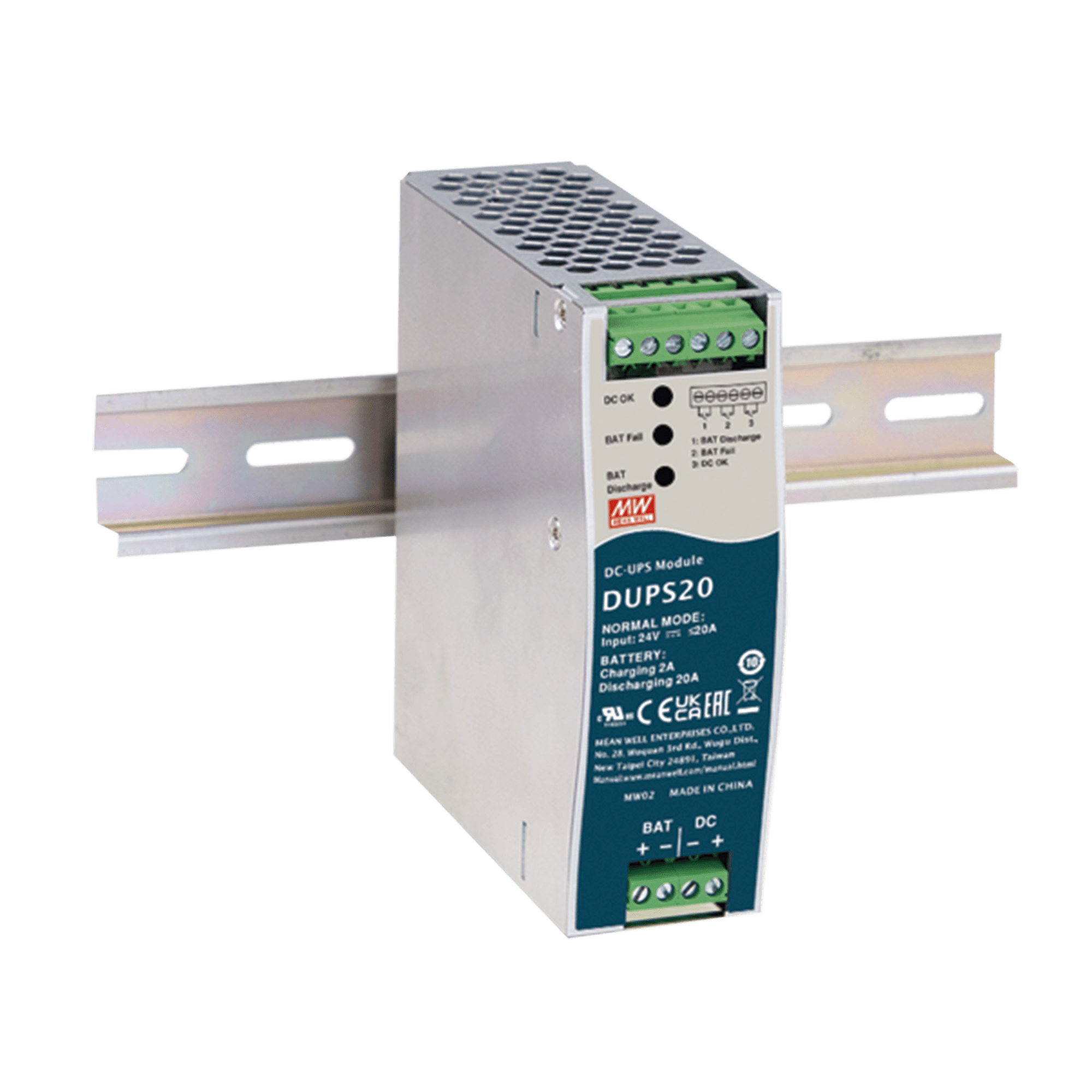 UPS PARA CD / 24VCD 20A / RIEL DIN / PARA BATERÍAS DE 4 A 135 AH DUPS20