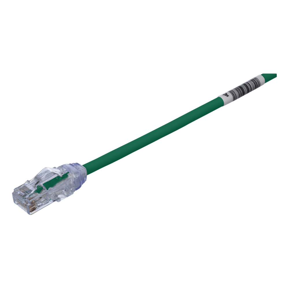 Cable de Parcheo UTP Cat6A, CM/LSZH, Diámetro Reducido (28AWG), Color Verde, 3.05 Metros (10 Pies) UTP28X10GR