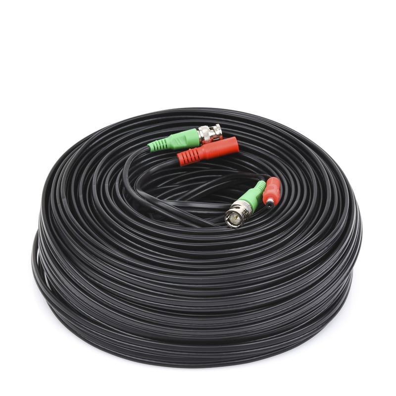 Cable Coaxial Armado de 50 Metros para Video y Energía / Optimizado para Cámaras 4K / Conector BNC (Video) y PLUG de Alimentación (Siamés) / Uso interior / Cable de Video 100% Cobre de Alta Pureza . VP-BD4K-50M