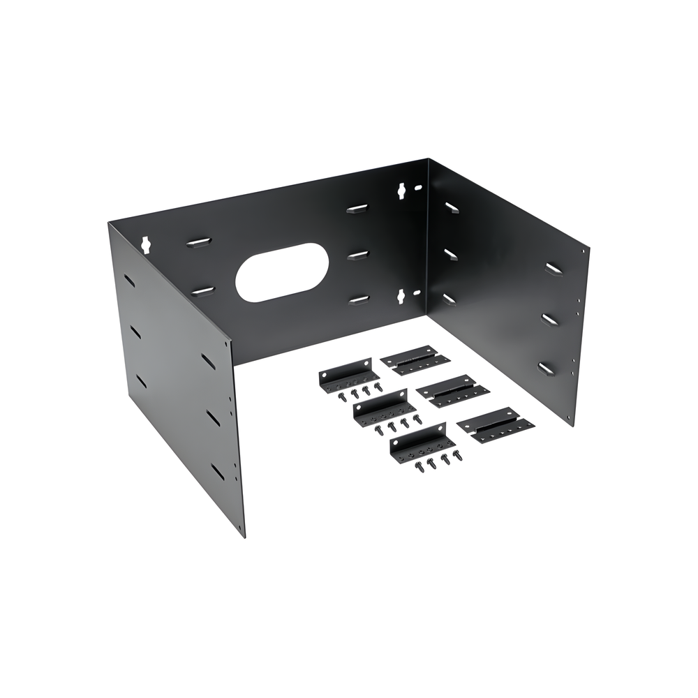 Rack Abierto de Instalación en Pared con Bisagras, Profundidad de 401 mm, 19 in de Ancho, 6 UR, Color Negro WBH6E