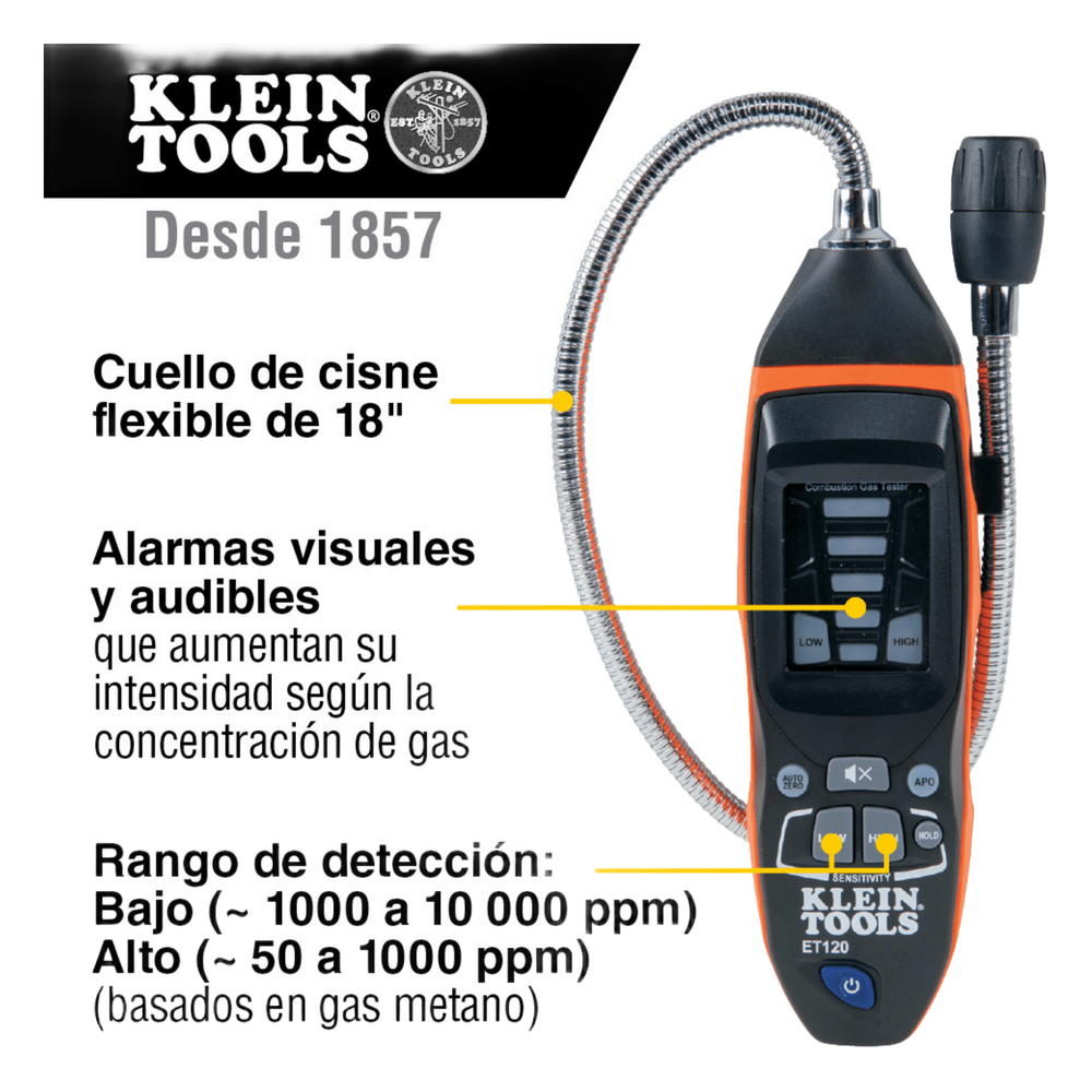 Detector de Fugas de Gas Combustible. ET-120