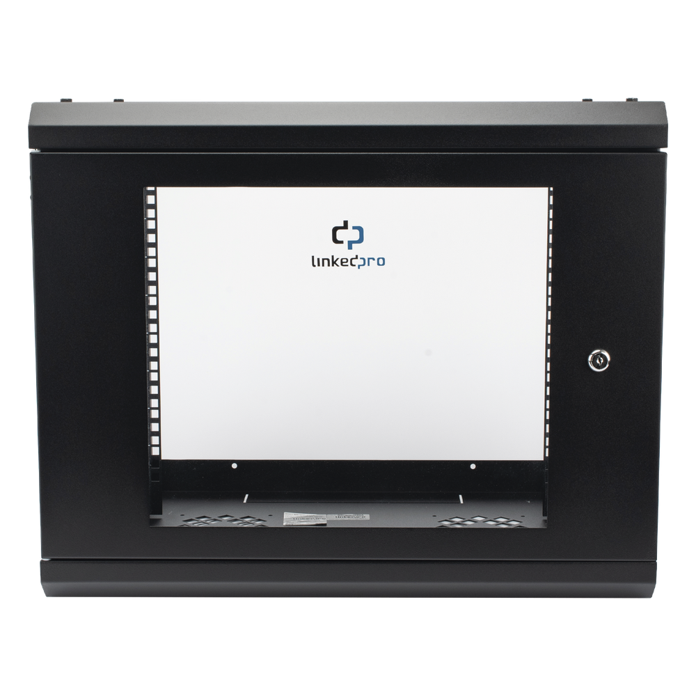 Gabinete de Pared con Puerta de Cristal Templado, 635mm de Profundidad, 9U Rack de 19'', Acero Reforzado SR1909LH3GA