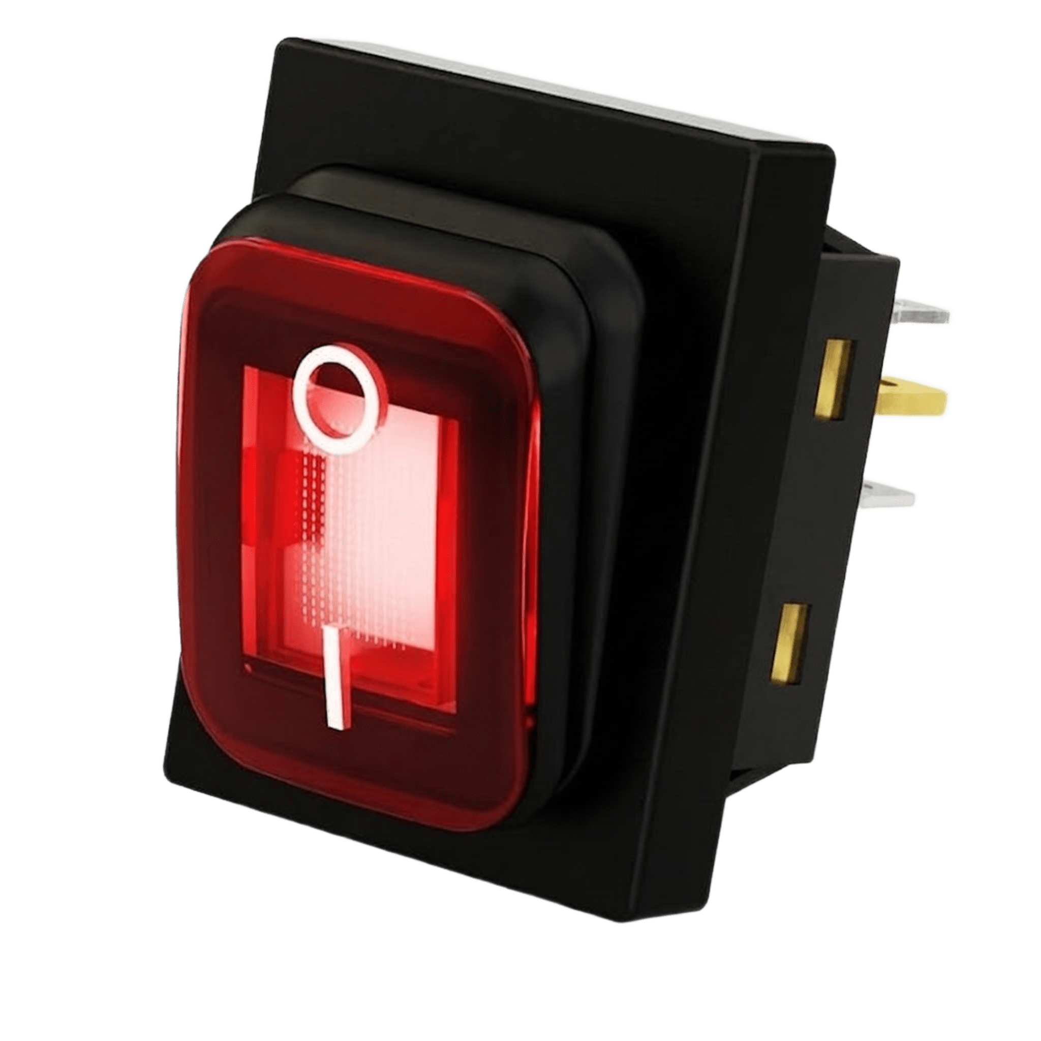 Interruptor tipo Switch con Led Color Rojo / IP65 / Diseño Industrial / NO, COM, NC / Terminales tipo F1 APB-03121-R