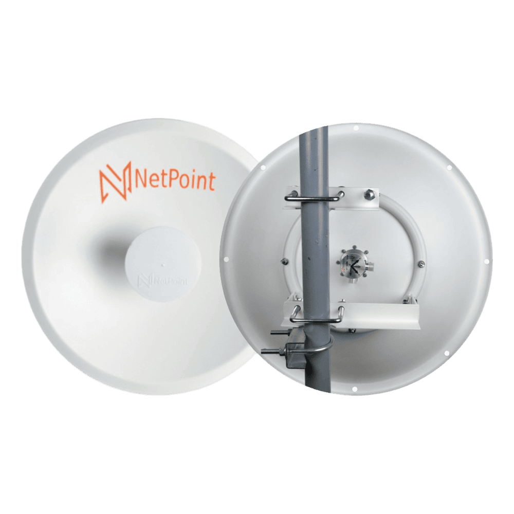 1 Antena Direccional Dual-Polaridad MLO Alto Rendimiento / diámetro  de 39.6 cm / 4.9-7.2 GHz / Ganancia 27 dBi / SLANT de 45 ° o 90 °  / Conector N-Hembra / Montaje, jumpers y radomo incluidos. NPPROUW