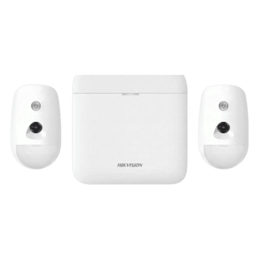(AX PRO) KIT de Alarma AX PRO 96 Zonas / Incluye: 1 Hub 96 Zonas con GSM y Batería de Respaldo / 2 Detectores de Movimiento con Cámara (PIRCAM) / Compatible con Hik-Connect P2P AX-PRO-KIT-96-PIR-CAM