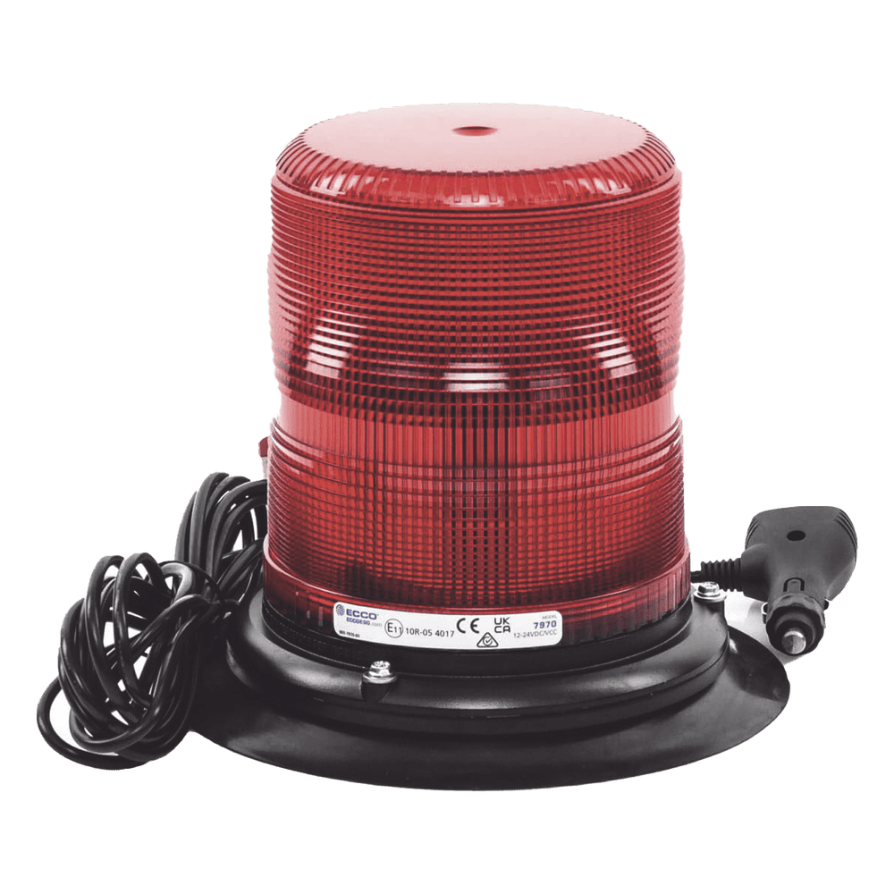 Baliza LED color rojo con montaje magnético de succión de 7" de altura X-7970R-VM