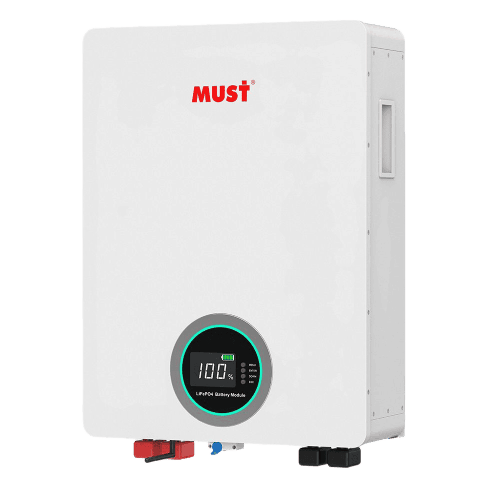 Batería de Litio Ferrofosfato LiFePO4 100Ah 51.2V / Tecnología LFP Cobalto Free/ ≥6000 Ciclos Vida Útil / BMS Inteligente Integrado / Comunicación CAN-RS485-WiFi / 5 Años Garantía LP16-48100