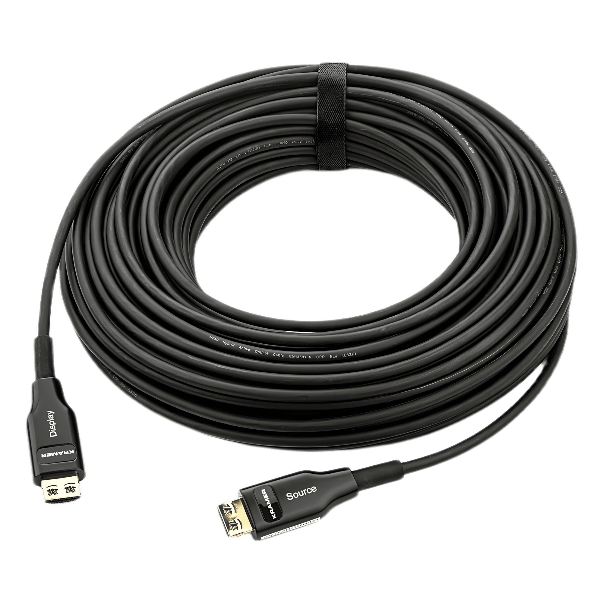 Cable Optico HDMI Híbrido | 4K@60Hz 18 Gbps | 20 m | Fibra OM3 + Cobre | LSHF | Bañado Oro 24K | HDCP 2.2 | HDR | ARC | CEC CLS-AOCH/60F-66