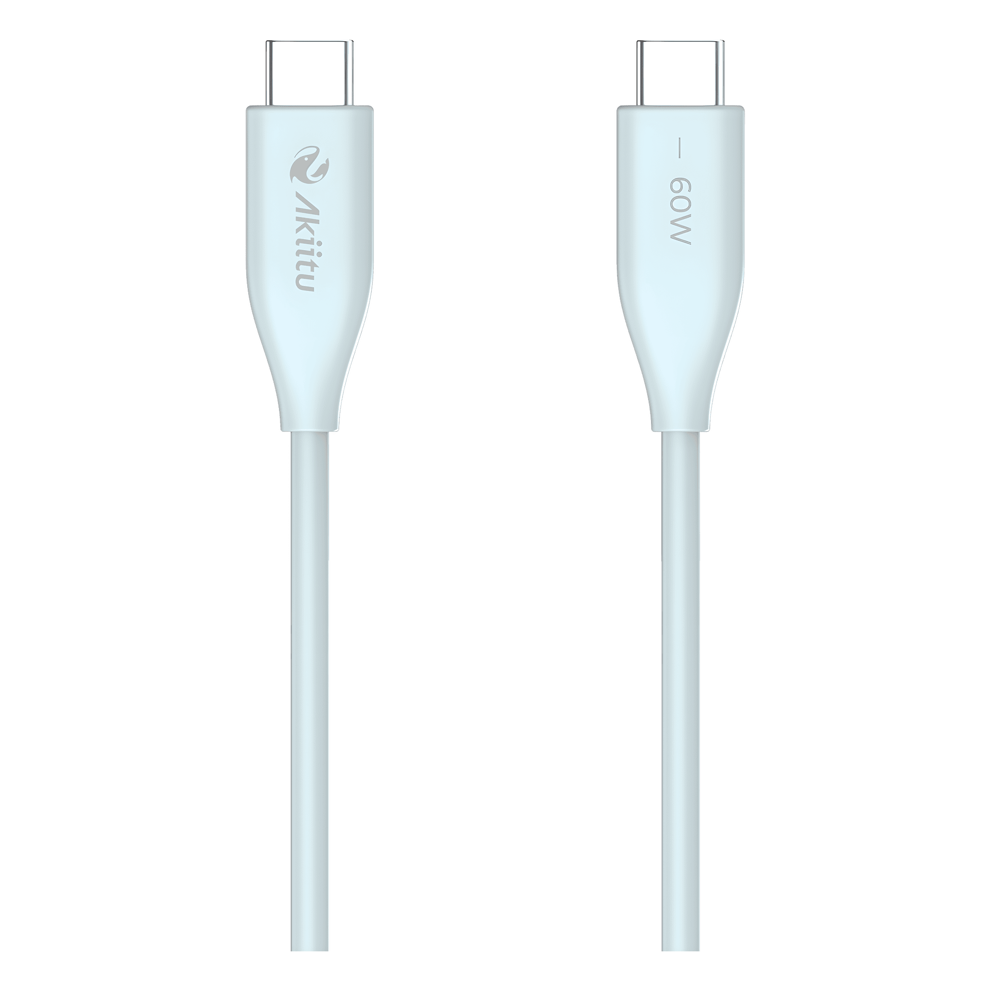 Cable de Carga USB-C a C / 1 Metro (3.28 Pies) / Tecnología GaN (Nitruro de Galio / Fast-Charging / Potencia 60W / Velocidad Transferencia 480 Mbps / Material Silicona No Tóxica / Conector Aluminio Anodizado AK-PAC6S-B-1M
