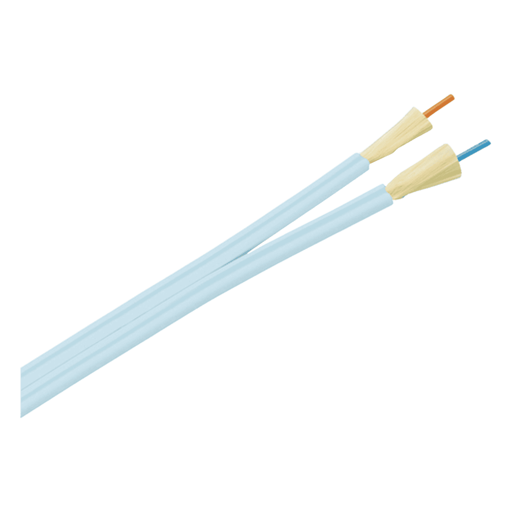 Cable de Fibra Óptica de 2 Hilos, Multimodo OM3 50/125 Optimizada, Interior, Tight Buffer 900um, No Conductiva (Dieléctrica), OFNP (Plenum), Precio Por Metro FOIPX02Y