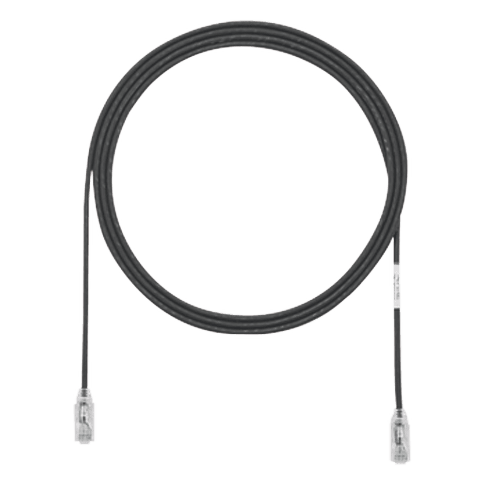 Cable de Parcheo TX6, UTP Cat6, Diámetro Reducido (28AWG), Color Negro, 2.44 Metros (8 Pies) UTP28SP8BL