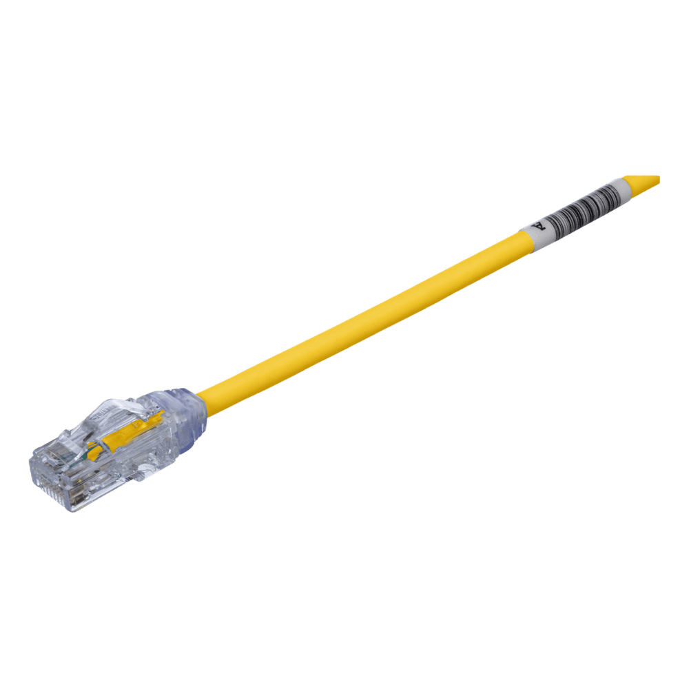 Cable de Parcheo UTP Cat6A, CM/LSZH, Diámetro Reducido (28AWG), Color Amarillo, 0.61 Metros (2 Pies) UTP28X2YL