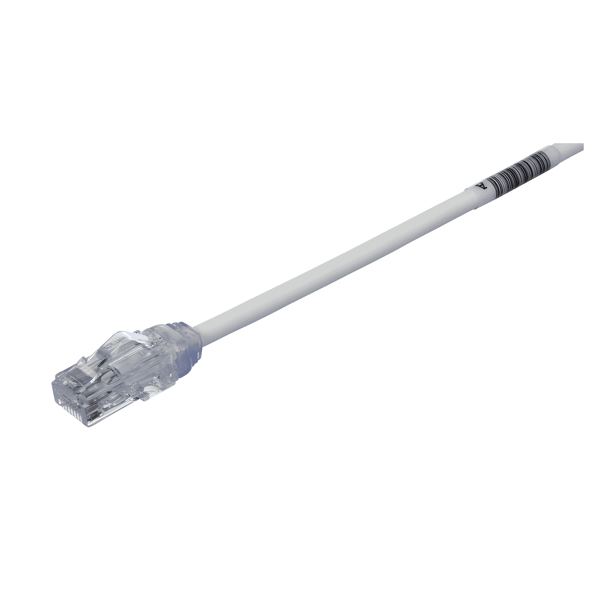 Cable de Parcheo UTP Cat6A, CM/LSZH, Diámetro Reducido (28AWG), Color Blanco, 0.5 Metros (1.64 Pies). UTP28X0.5M