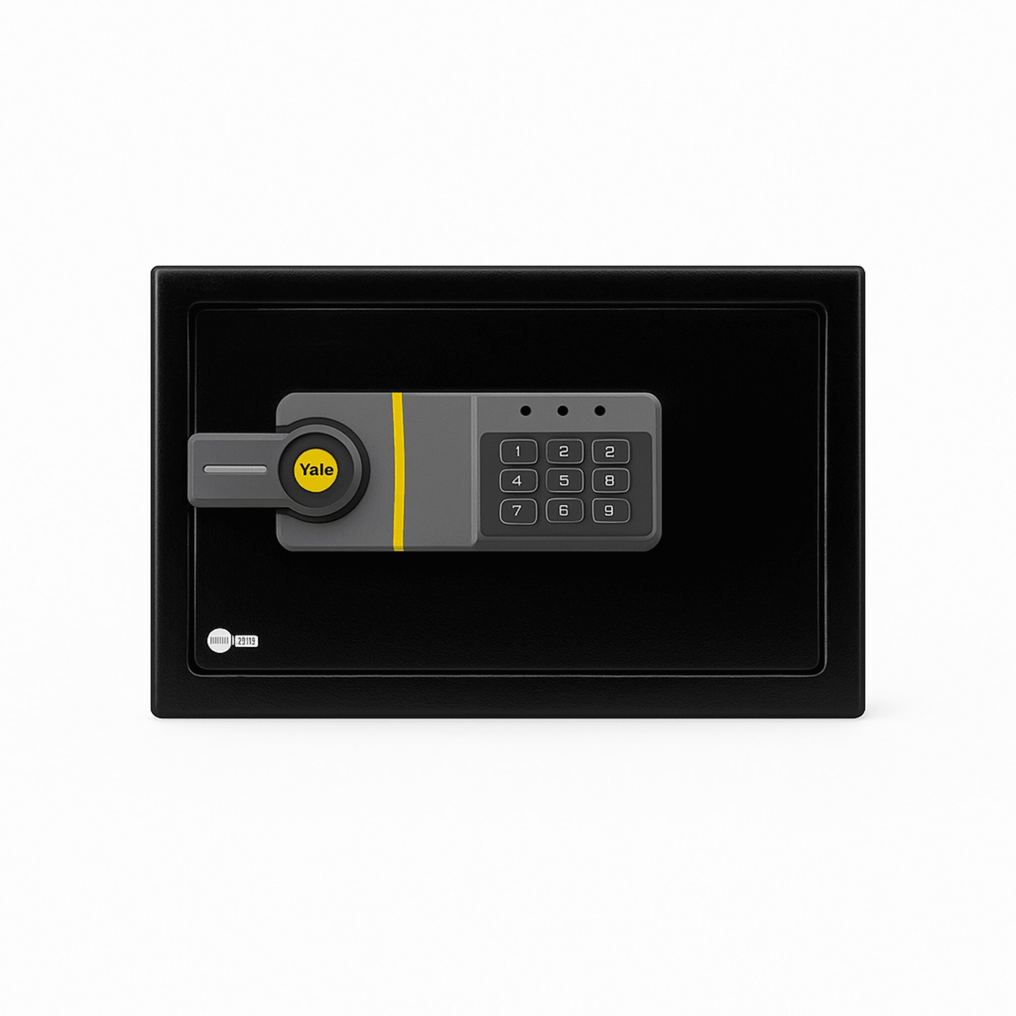 Caja Fuerte Electrónica Residencial / Sistema de Apertura por Código 3-8 Dígitos / Llave de Emergencia / Bloqueo de Seguridad 5 Minutos / Indicadores LED / Alimentación 4 Pilas AA / Garantía 1 Año MX86975