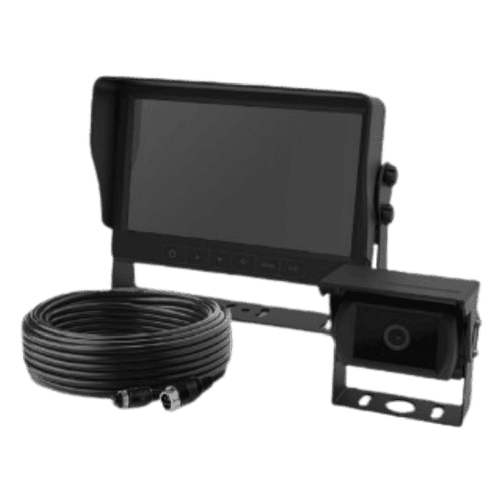 Camara de Reversa Alambrica y Monitor para Vehículos de Trabajo y Montacargas con Inteligencia IA Para la Detección de Peatones