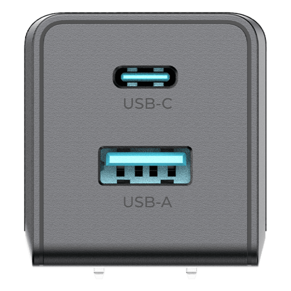 Cargador GaN III 35W / USB-C PD 35W + USB-A 22.5W / Doble Puerto Simultáneo / PD3.0 PPS QC4.0 AFC SCP FCP / Diseño Plegable de Bolsillo / Protección Integral 6 Capas AKPAG35PN35W