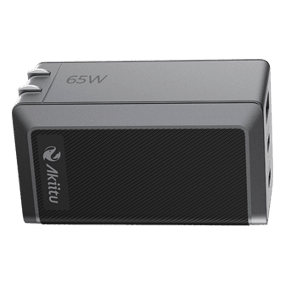 Cargador GaN III 65W / 3 Puertos USB-C y USB-A / PD 3.0 y QC 4.0 / Enchufe Plegable / Protección Integral 6 Capas / Powered by EZVIZ AK-PAG65PN-65W