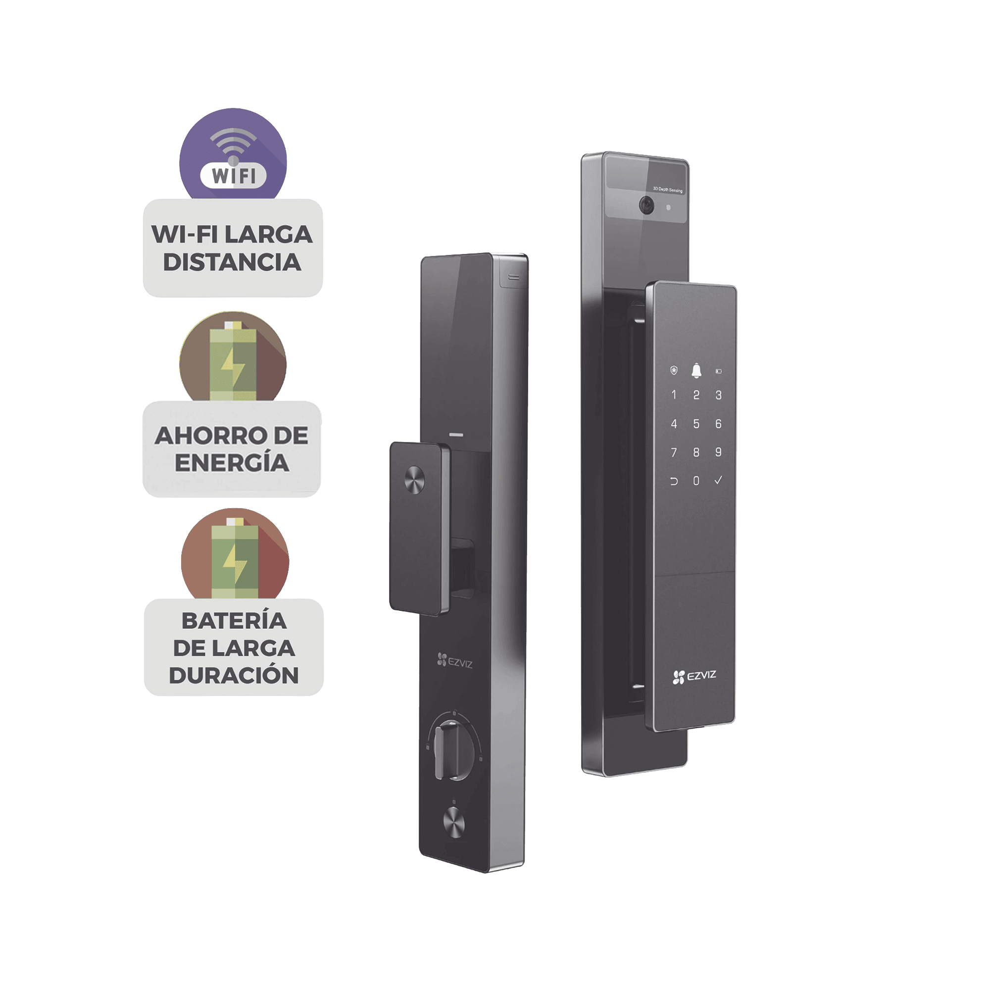 Cerrojo Inteligente de Reconocimiento Facial y Venas de Palma de Mano / 4 Pulgadas Pantalla  / 5000mAh Batería Recargable / Video Llamada a la App / Wi-Fi y Bluetooth  / IP52 Resistente CS-DL50FVS/PLUS