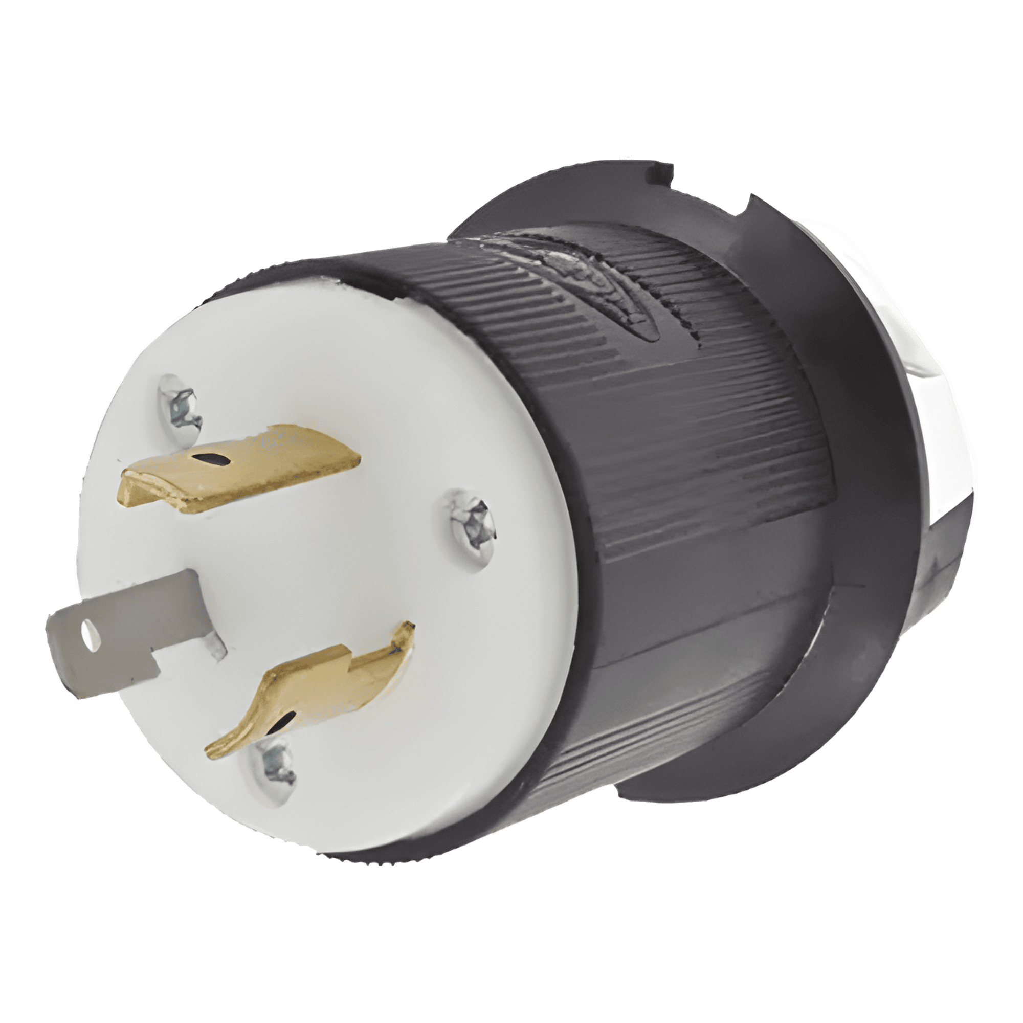 Clavija Industrial con Bloqueo de Media Vuelta / 20 A 125 V CA / 2 Polos 3 Hilos / Color Blanco y Negro / Nema L5-20P. HUB-HBL2311