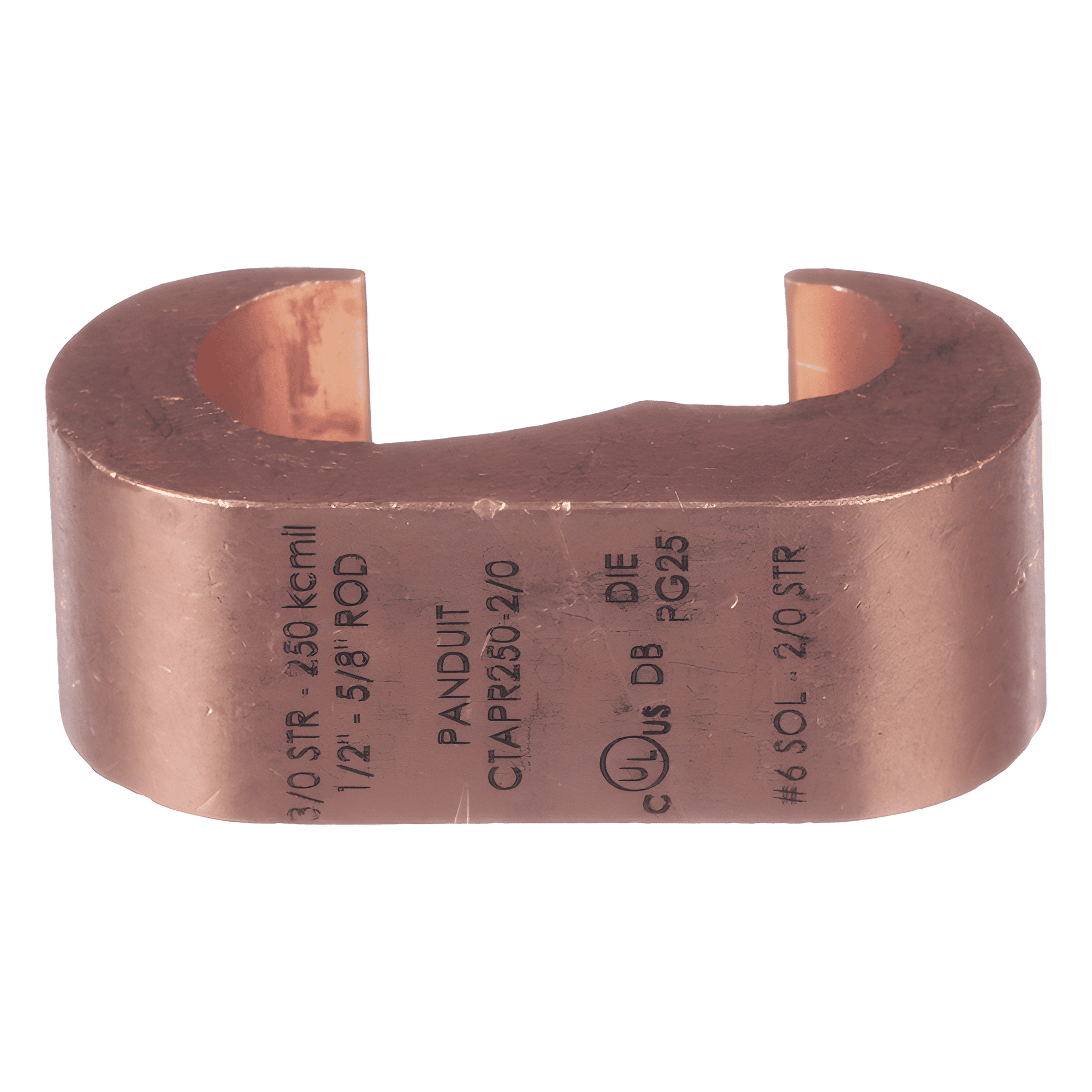 Conector de Conexión Tierra tipo "E" para Conductor de Cobre 3/0 Awg - 250Kcmil, 1 Pieza CTAPR250-2/0-L