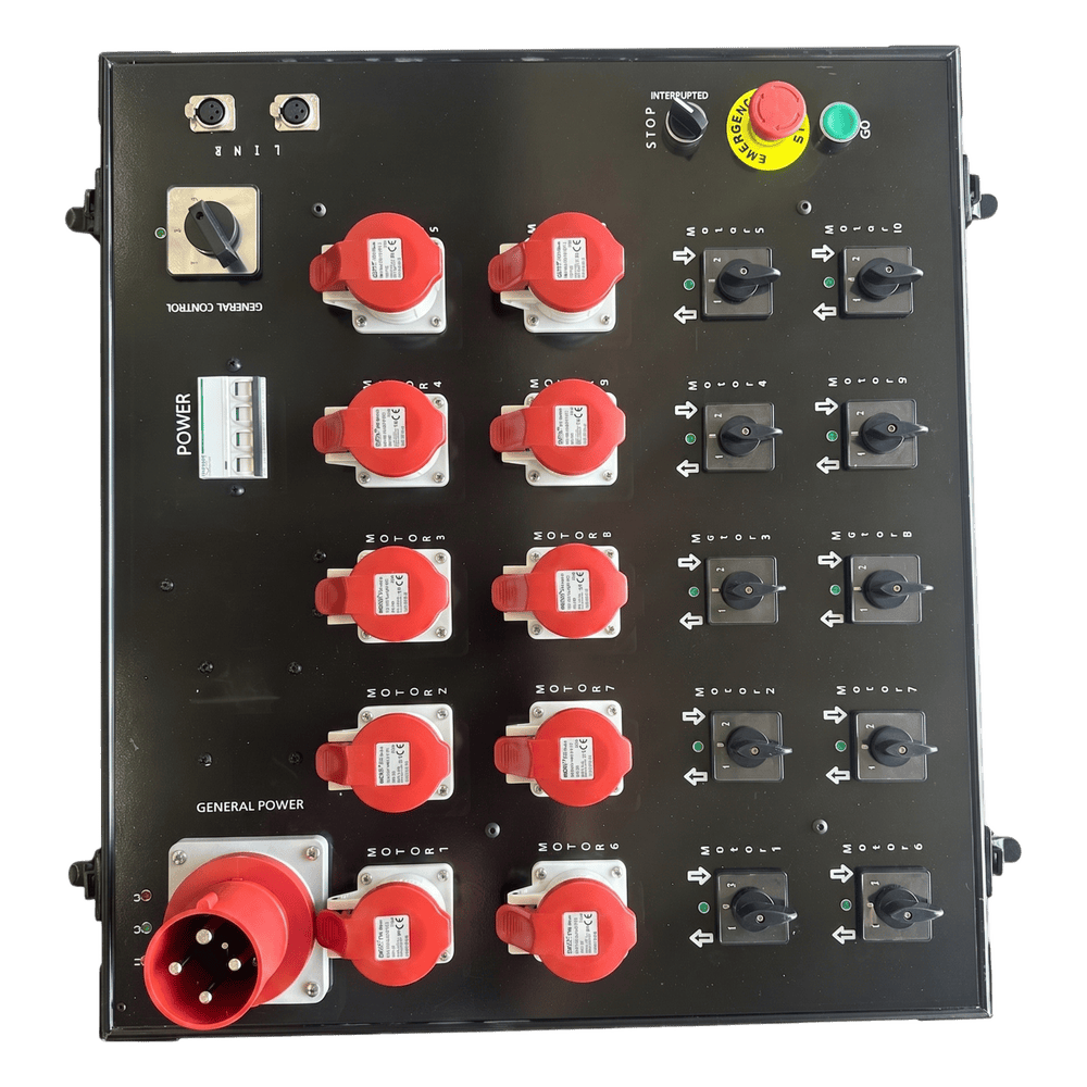 Controlador de Polipastos 10 Vías | Control Directo Trifásico 110V | Rack Touring Grade YS-CM-10